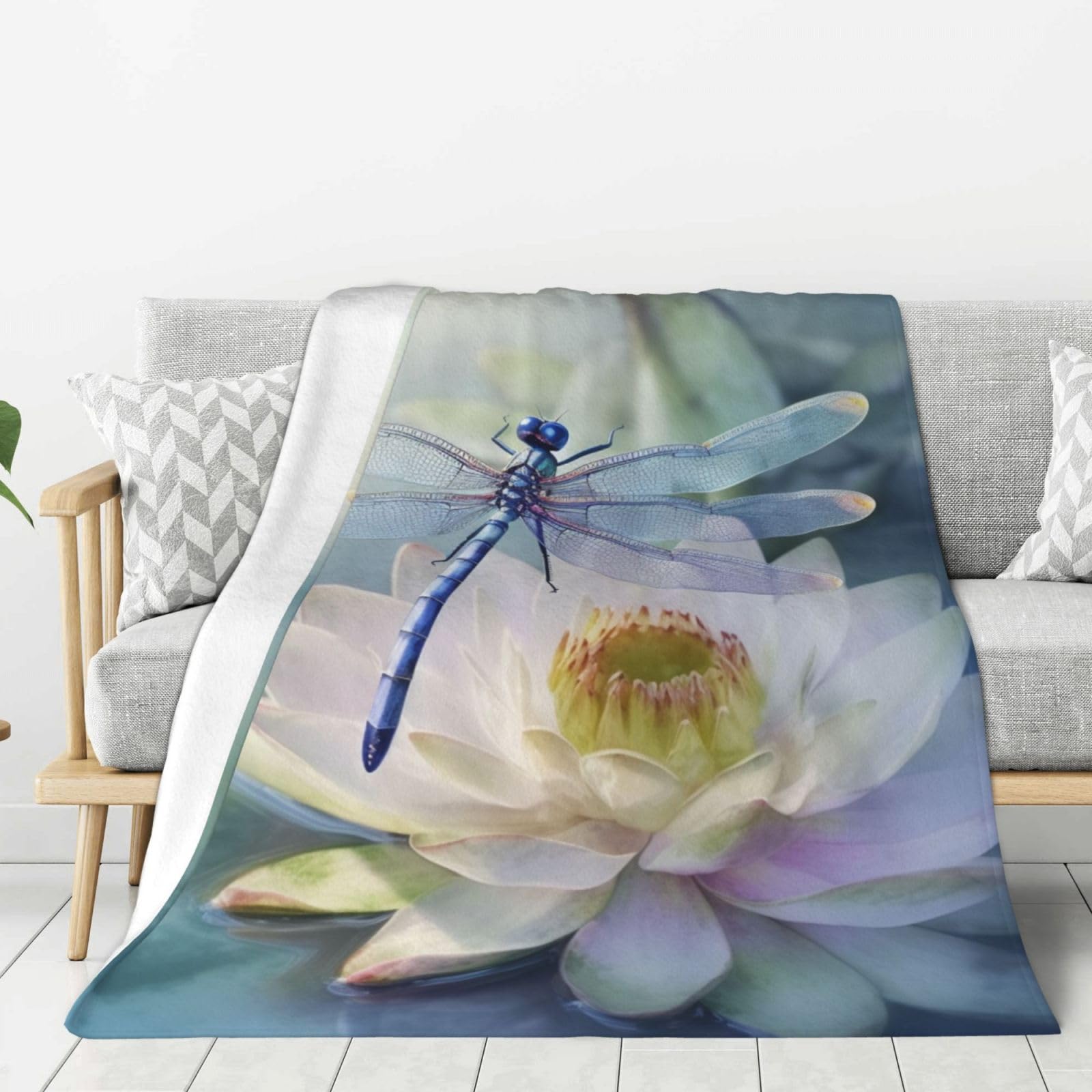 Couverture légère pour lit en flanelle premium motif fleuri durable