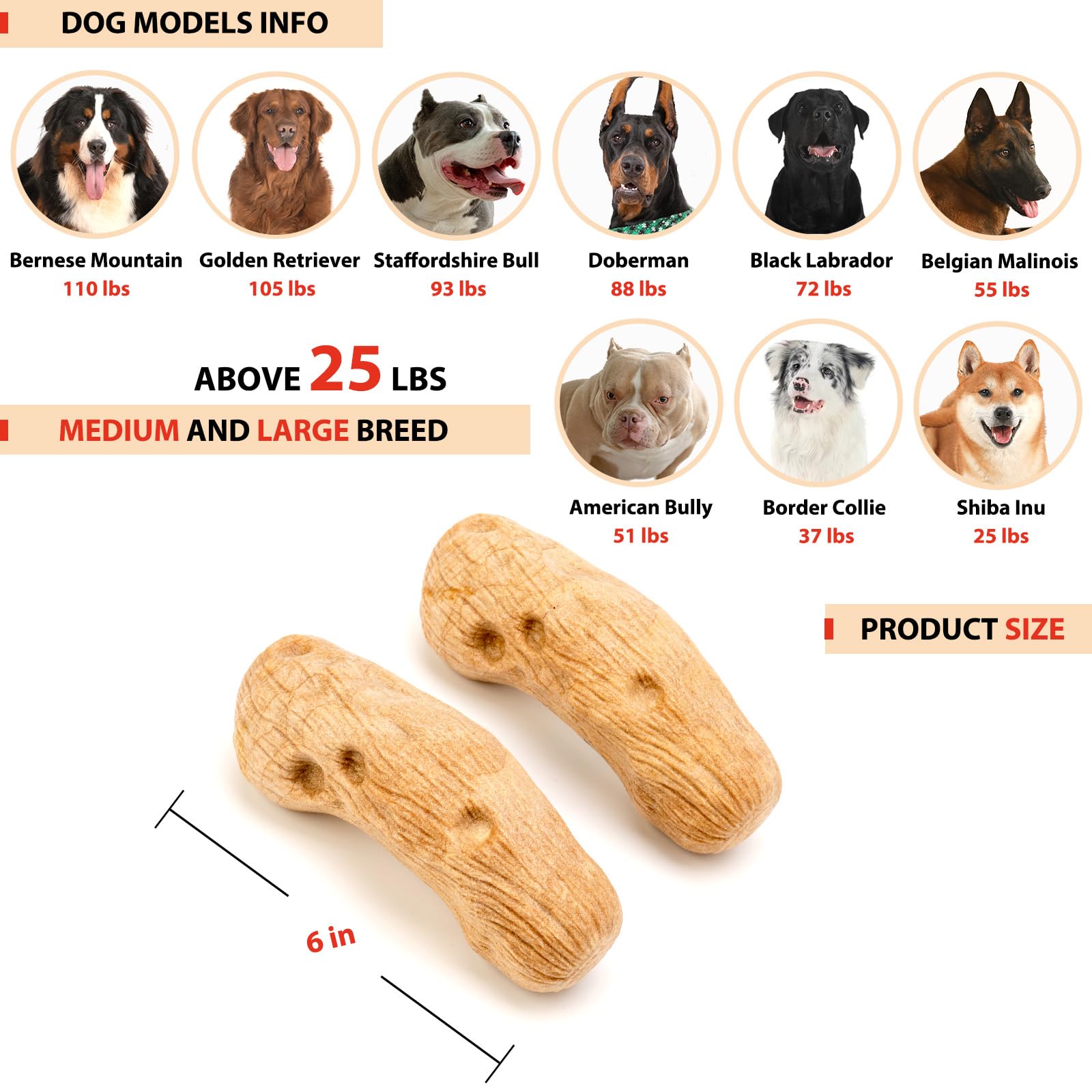Willjoy Robustes Hundespielzeug für aggressive Kauer, Kiefernholz und Nylon, Hundespielzeug für große Hunde, Speck, unzerstörbares Hundespielzeug, großes Hundespielzeug, um sie zu beschäftigen,