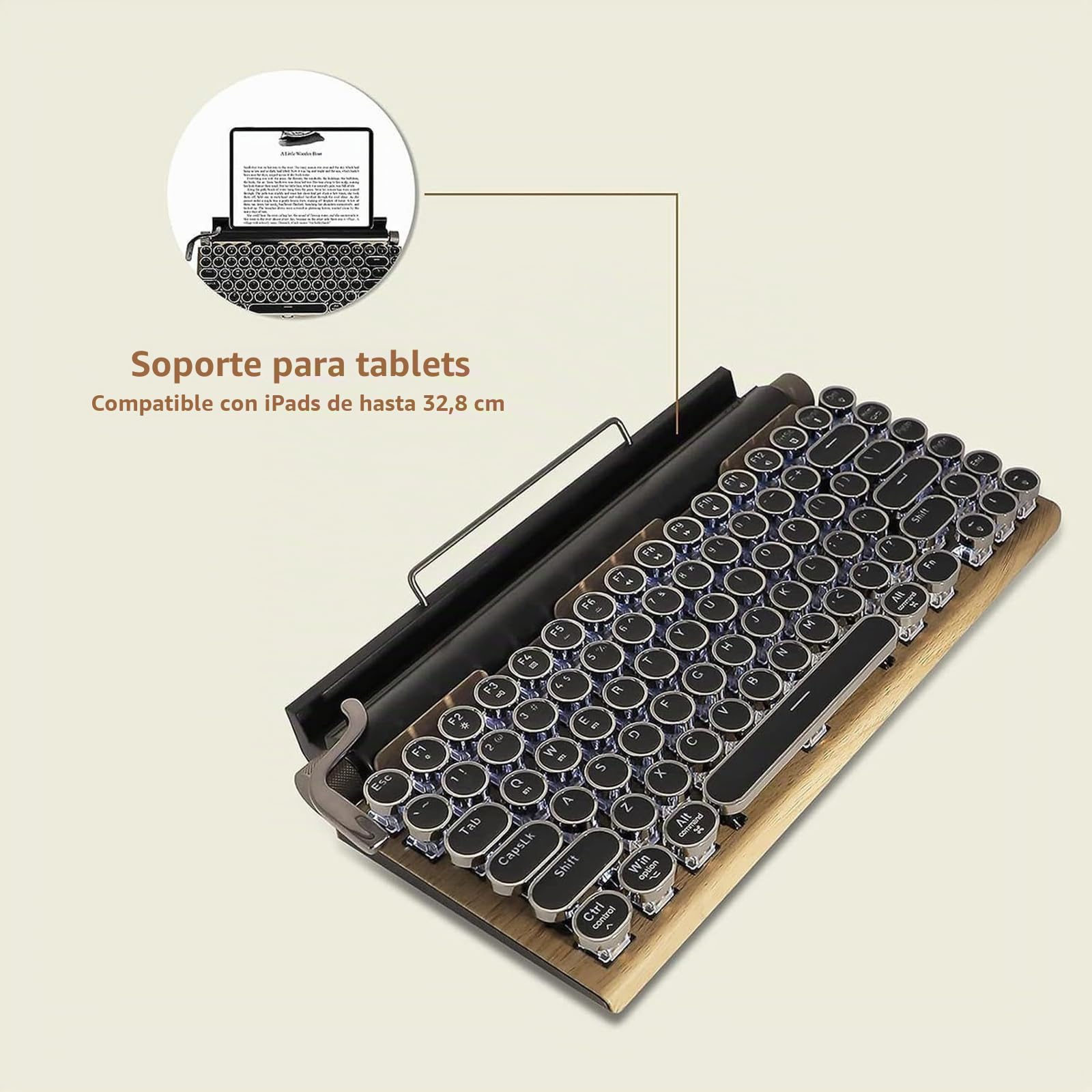 Adventurers Teclado mecánico retro con retroiluminación LED, 83 teclas, Bluetooth 5.0, eje azul, resistente al agua y al polvo, compatible con iOS/Android/Windows/Vista/Linux/Mac Office/Gaming