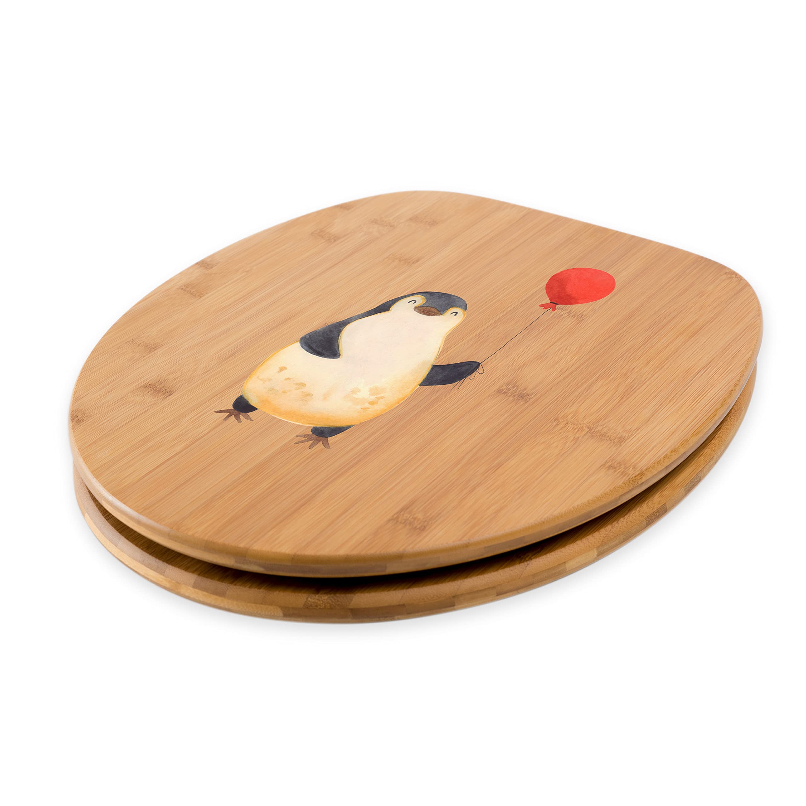 Mr. & Mrs. Panda Motiv WC Sitz Pinguin Luftballon - Geschenk, Klobrille, Kind, Lebenslust, Neustart, Toilettendeckel, fröhlich, Geschenkidee,