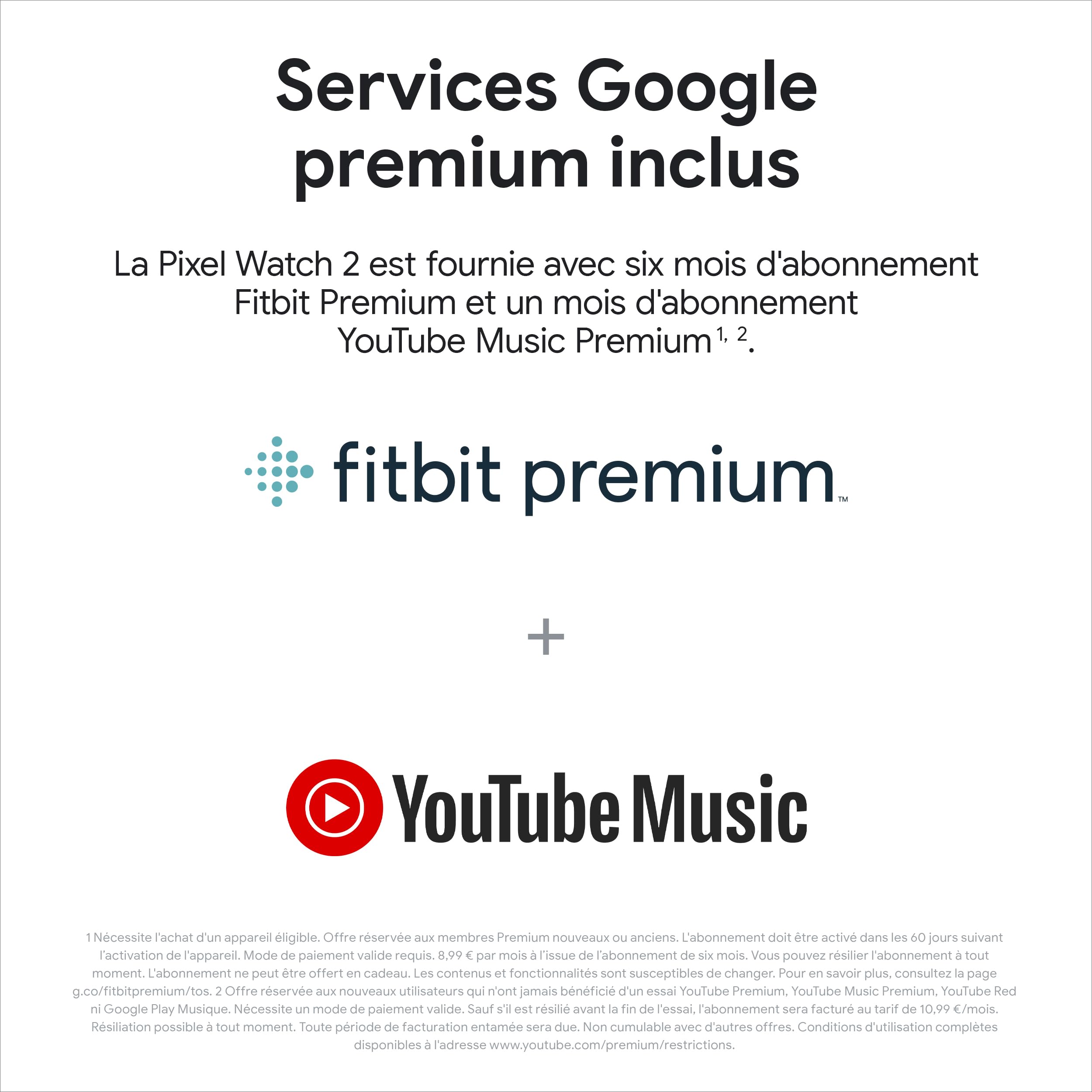 Google Pixel Watch 2 – Boîtier en Aluminium Argent Poli – Bracelet Sport Porcelaine – Wi-FI