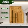 Set de tablas de cortar, tablas de bambú para cocina con canal para jugos, tabla multiusos para preparar alimentos y servir, tabla para carne, set de regalo, tabla de madera, set de tablas de bambú 3