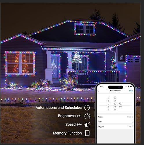 Miniatura 6 de Brizled Luces de Navidad inteligentes que cambian de color, 78 pies, 120 luces LED C9 controladas por aplicación, luz de Navidad regulable para