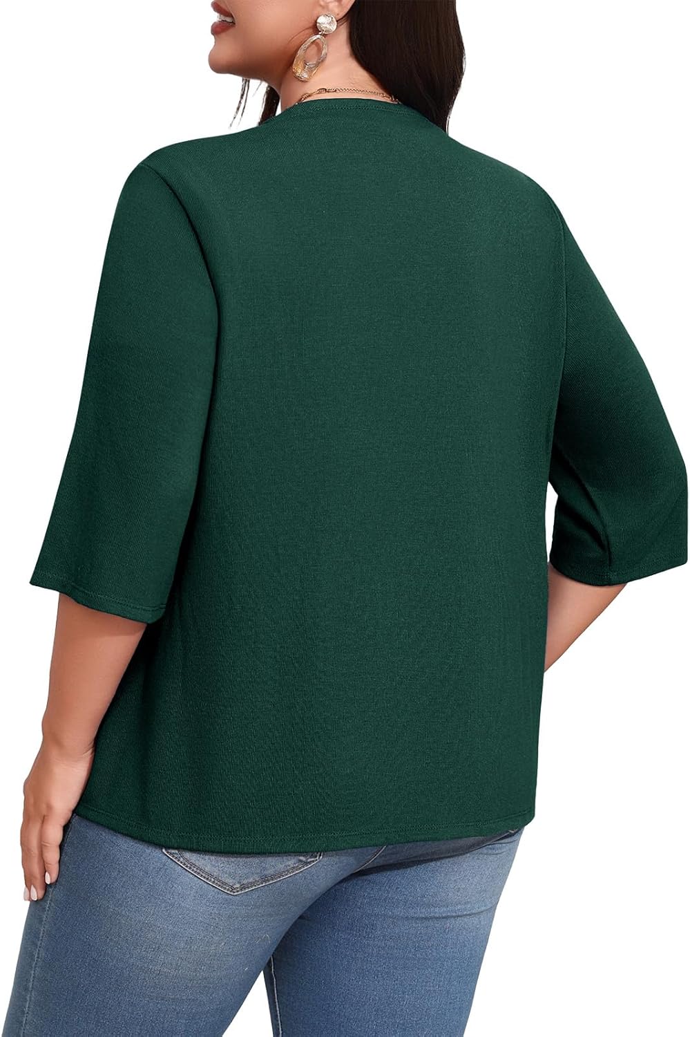 POSESHE Womens Plus Size Cardigan Sweater 2025 Summer Short Sleeves Lightweight Knit Open Front Casual Loose Cardigan - Image 2