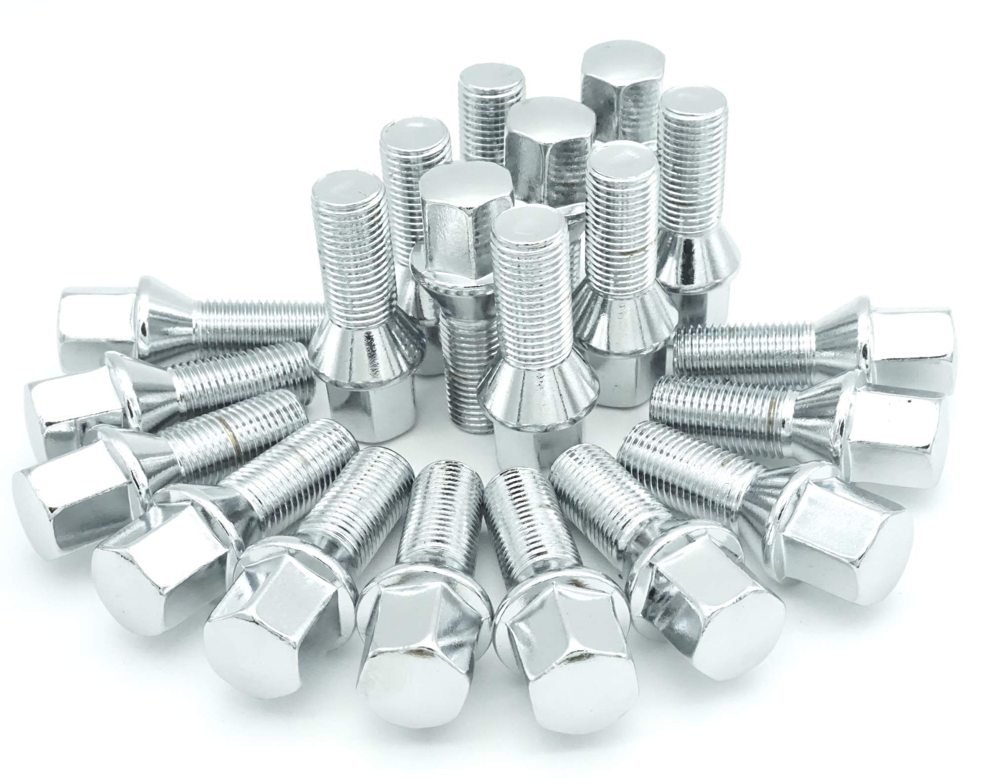 20 x chromowane śruby do kół M14 x 1,5 stożkowy 28 mm M14 1,5