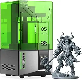 ELEGOO Impressora 3D de Resina Mars 5, Sensor Mecânico Inteligente, Nivelamento Automático, LCD Monocromático 4K de 6,6, Tamanho de Impressão de 5,91 x 5,65 x 3,53 Inches