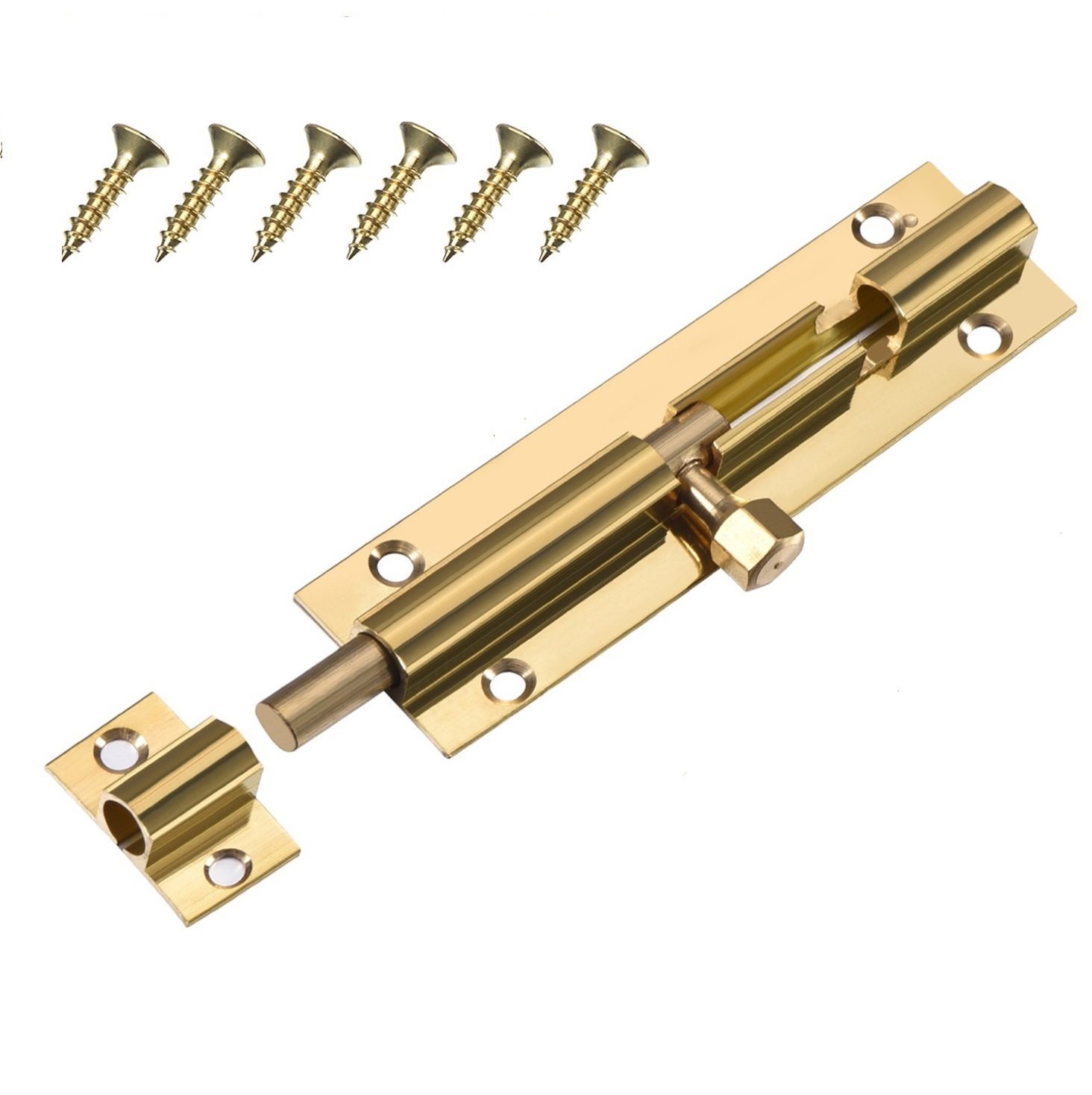 Merriway Brass Bh05819 Surface Slide Straight Door Bolts, 100 Mm (4 Inch)