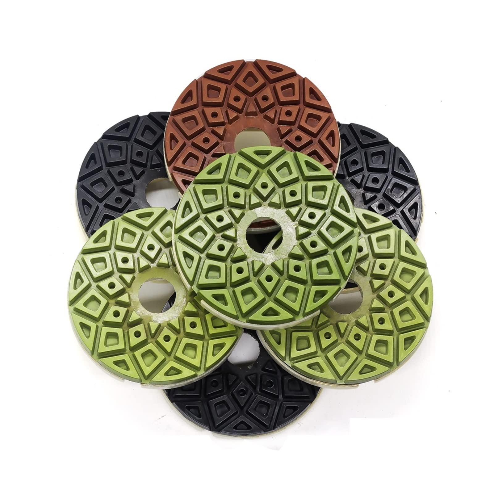 CAREG 7 unids/Set 5 Pulgadas 125mm Almohadillas de Pulido de Borde de Diamante Disco de molienda Circular Apto for pulir Granito, Borde de Piedra de ingeniería de mármol Durable