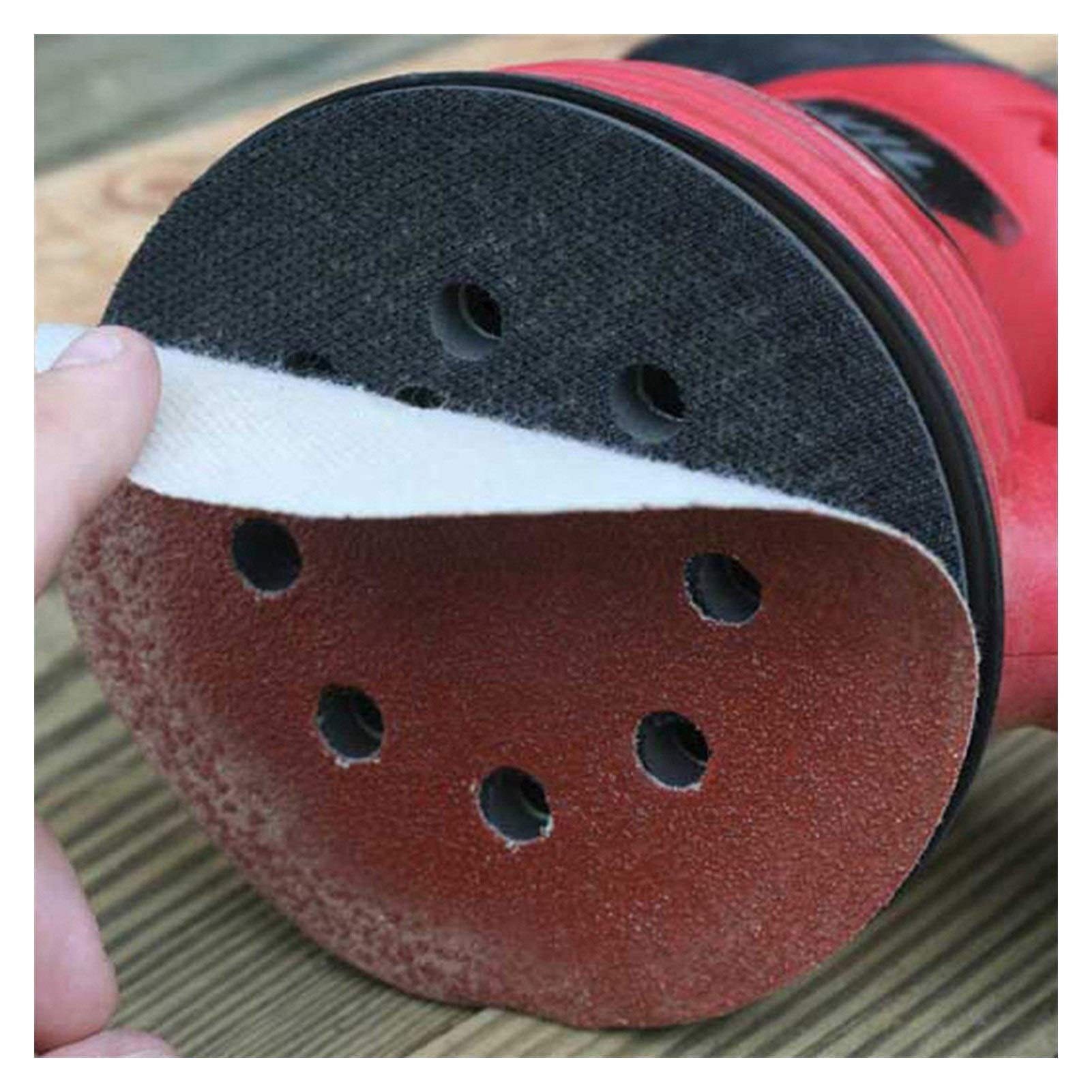 100 pz 125mm Forma Rotonda a Forma di abragazione a Gancio Anello a levigatura Carta Lucida Carta scarbinata 8 Fori sabbiosa tamponante for lucidatura