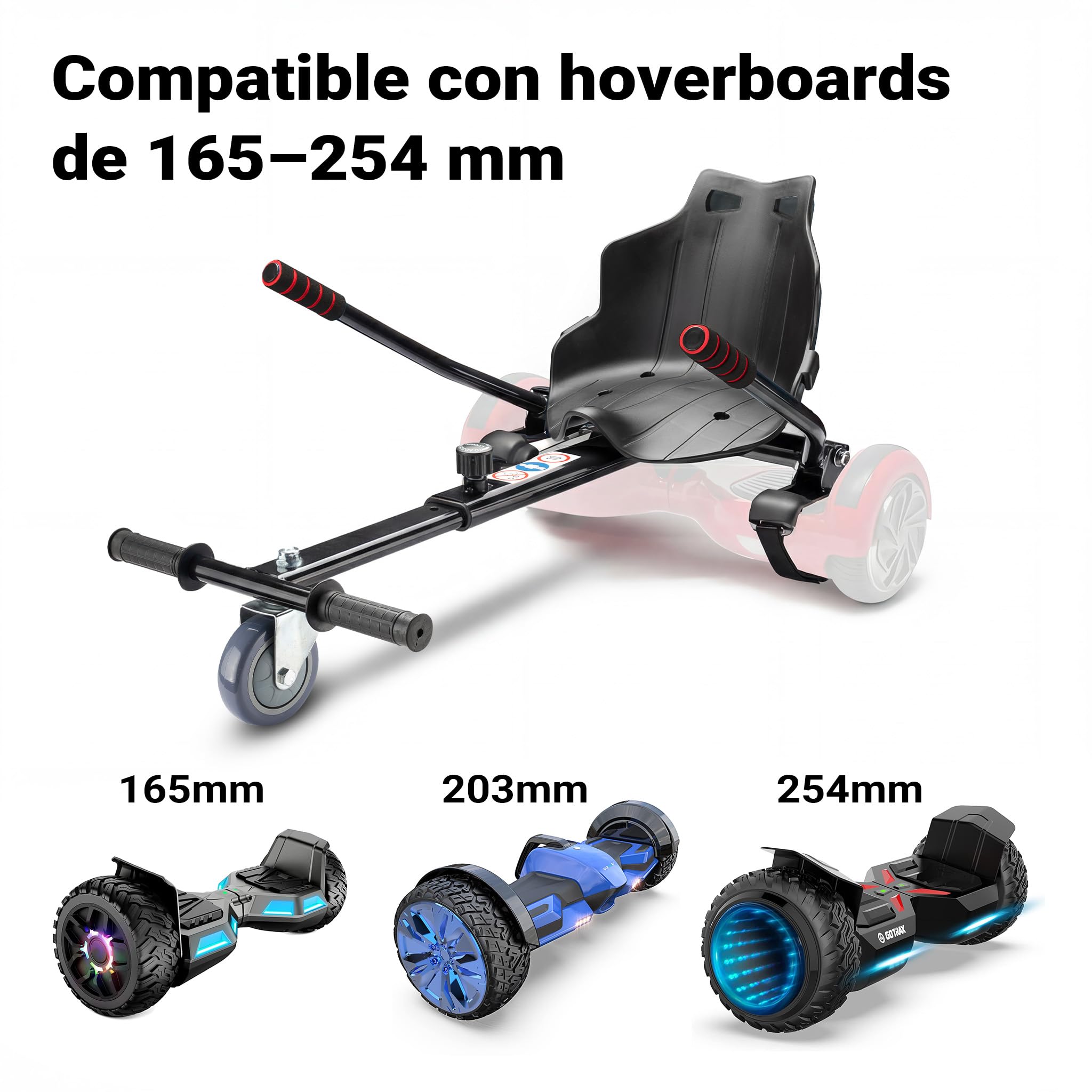 Asiento para patinete de equilibrio en color negro, asiento ajustable para patinete eléctrico