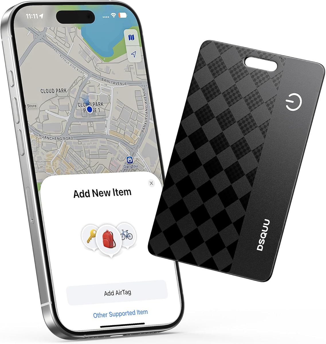 Wallet Tracker Card Air-Tag (iOS Only) Works with Apple Find My, Bluetooth Tracker Smart Card Wallet Finder 0.07in Slim Rechargeable IP68 Waterproof Item Locator for Wallets, Keys, Luggage & Passports