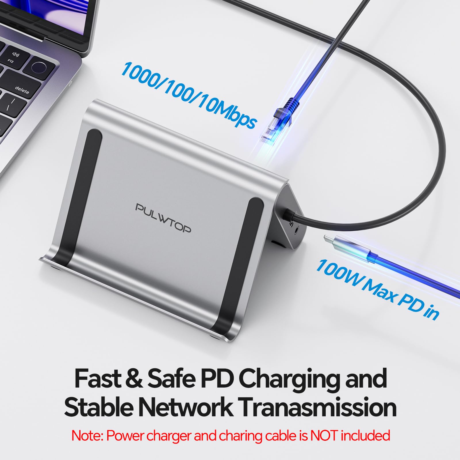 MacBook Docking Station Dual Monitor 4K@60 Hz per MacBook Pro/Air M3 Pro/M4/M5 Pro/Max, Docking Station USB C per laptop con 2 HDMI, PD, Ethernet, USB A/C 10 Gbps, audio, SD/TF, USB 2.0