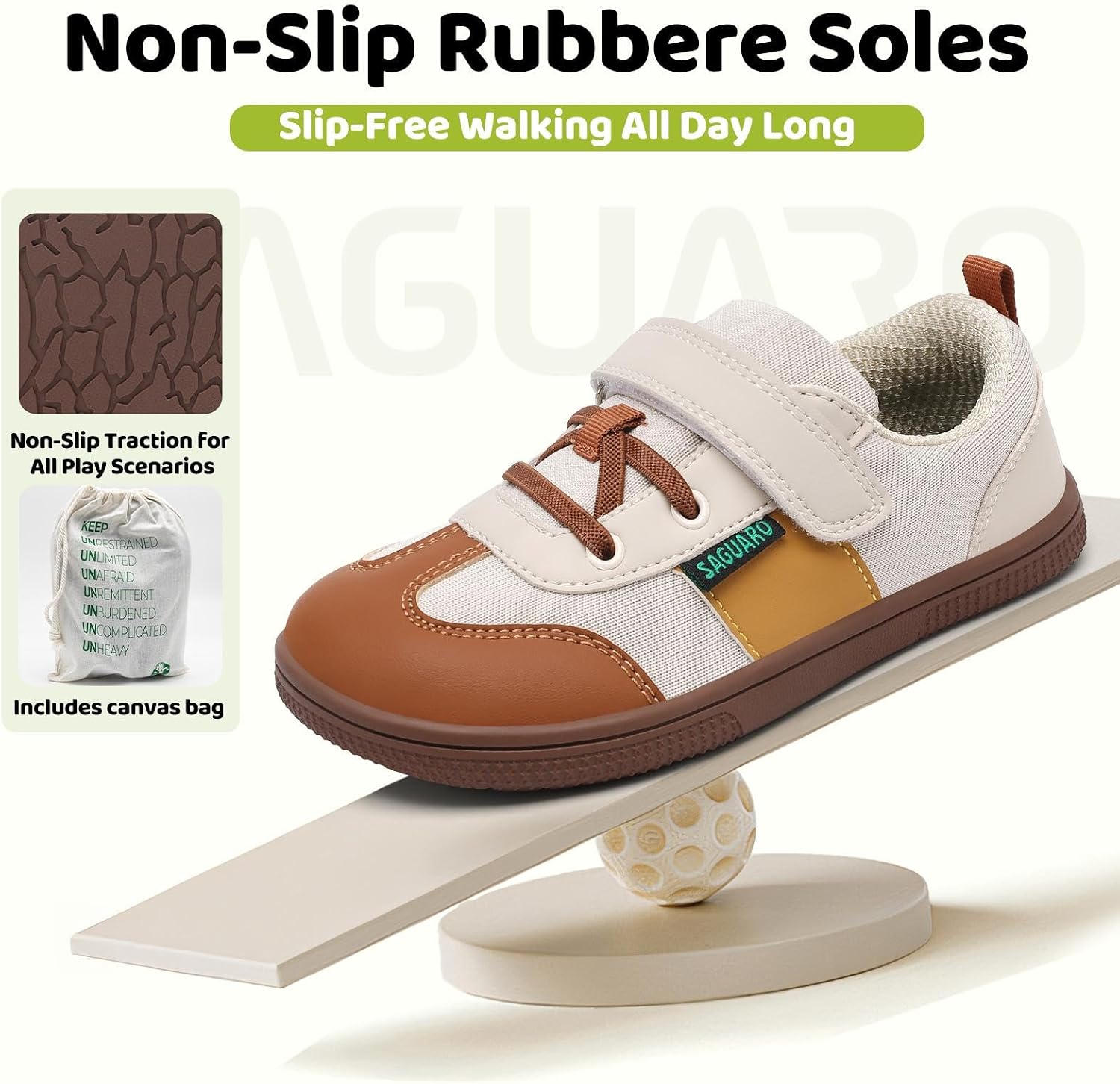 SAGUARO Kids' Barefoot Shoes Wide Toe Box Walking Shoes for Preschool and Daily Wear