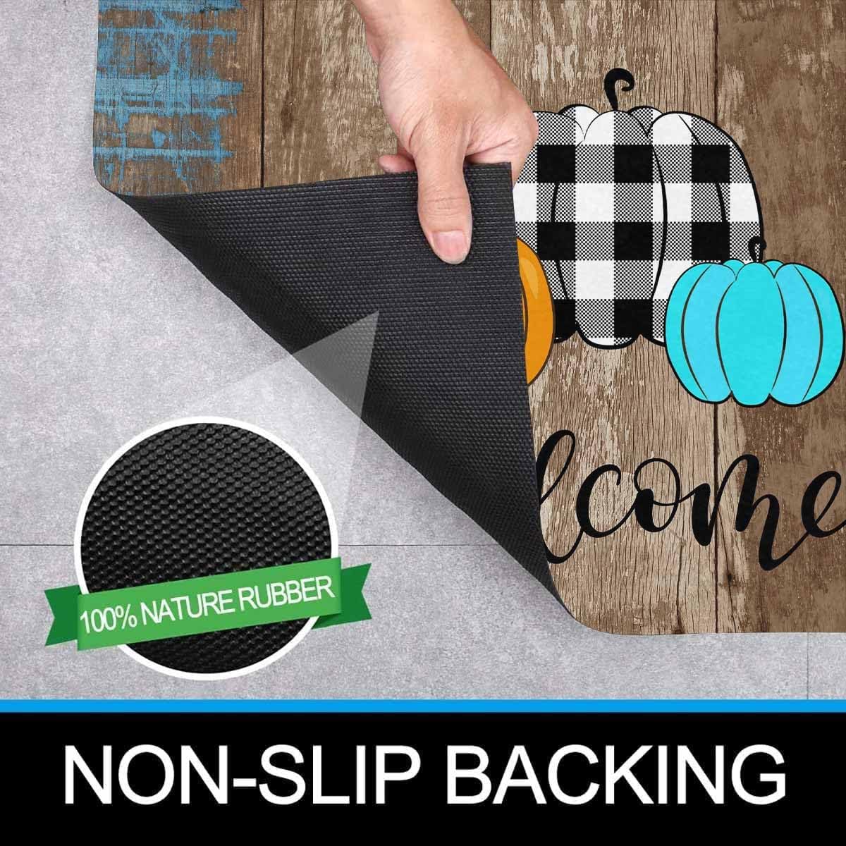 Colorful Pumpkins Door Mat,Halloween Welcome Mat for Front Door, Non-Woven Fabric Doormat for Entryway, Porch or Patio,Bathroom,Kitchen,Rubber Backing Outdoor Rug Flat Printing Doormat 30 * 18 in