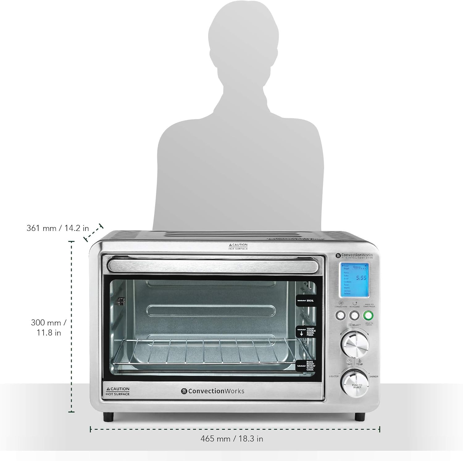 Hot Deals Convection Toaster Oven All-In-One 6-slice Compact Countertop Set w/Bamboo Cutting Board (Incl: Rotisserie Spit & Rods, 2 Potholders, Wire Rack, Baking Pan), Teflon-free (Silver) Best Cyber Monday 🔥 Convection Toaster Oven All-In-One 6-slice Compact Countertop Set w/Bamboo Cutting Board (Incl: Rotisserie Spit & Rods, 2 Potholders, Wire Rack, Baking Pan), Teflon-free (Silver)