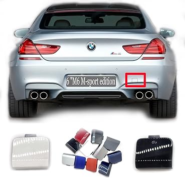 Rear Tow cover for 11-18 BMW M6 & 6 series F06 Gran F12 F13 Coupe Fit 640d 640dX 640i 640iX 650i 650iX 2011 2012 2013 2014 2015 2016 2017 2018 bumper Towing Hook Eye Cap 51128052679 Black