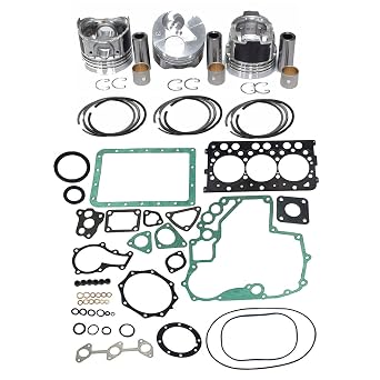 D722 Overhaul Rebuild Kit Compatible with Kubota Engine Bobcat 316 320 322 323 Mini-Excavator Piston&Piston Ring&Full Gasket Kit