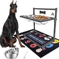 Vista 20 de Cuencos elevados con comedero lento para perros grandes y medianos, soporte elevado, ajustable y antideslizante con 2 cuencos de acero inoxidable