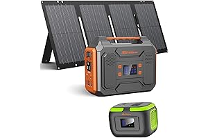 Portable Solar Generator 300W Power Station with Foldable 60W Solar Panel