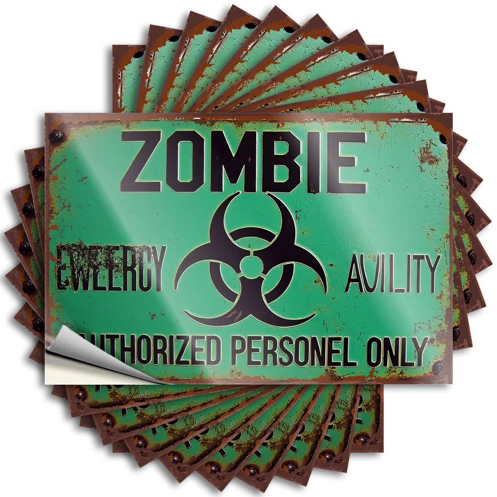 Feminist Tattoo, Spring Porch Decor Hard Zombie Emergency Zone Authorized Personnel Only | Funny Quote Science Decals(12X18CM)