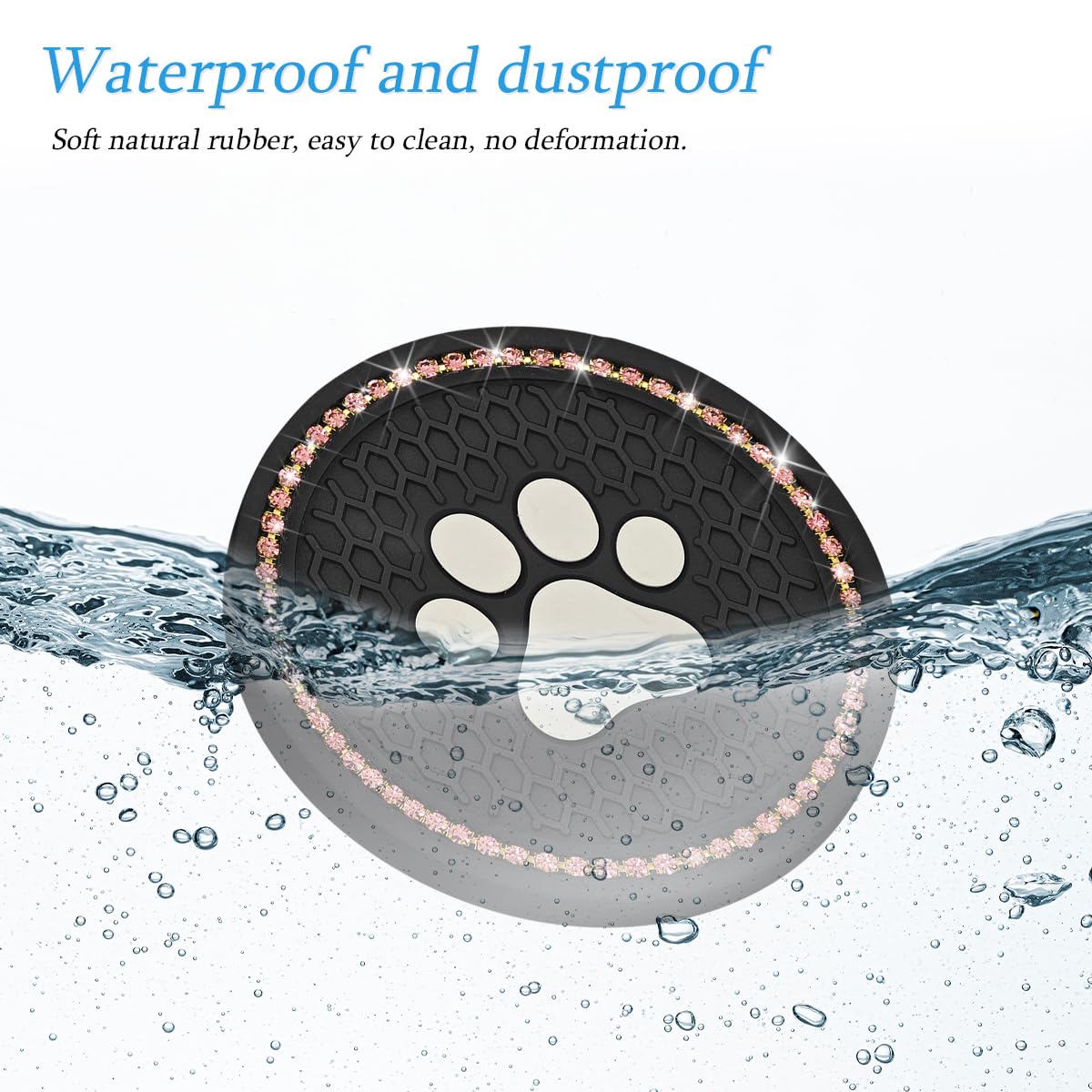 2 Sottobicchieri Per Auto Fosforescenti - Universali, Antiscivolo, In PVC, Design Fibra Di Carbonio - Foto 4