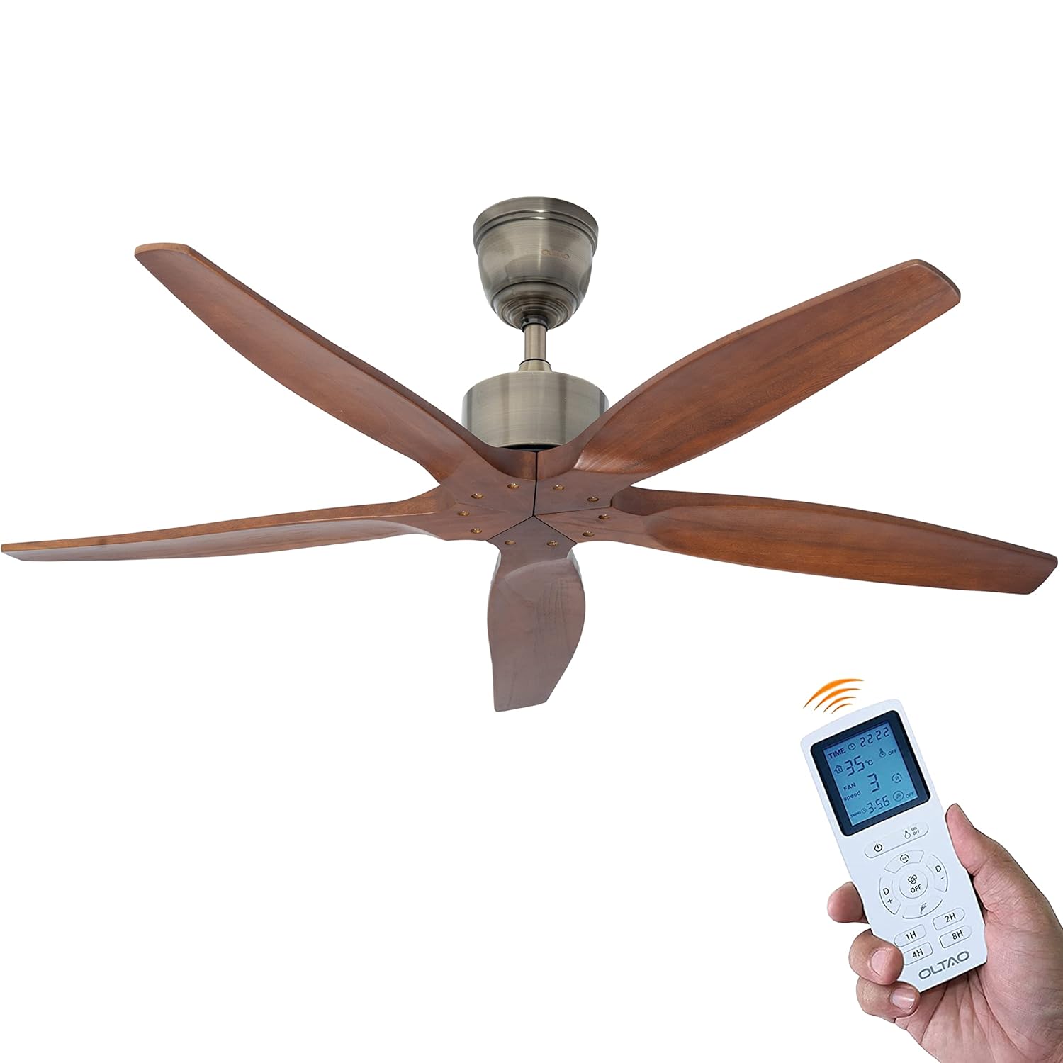 Buy oltao Magnus 52” Wooden Ceiling Fan with 5 Wooden Blade Farmhouse