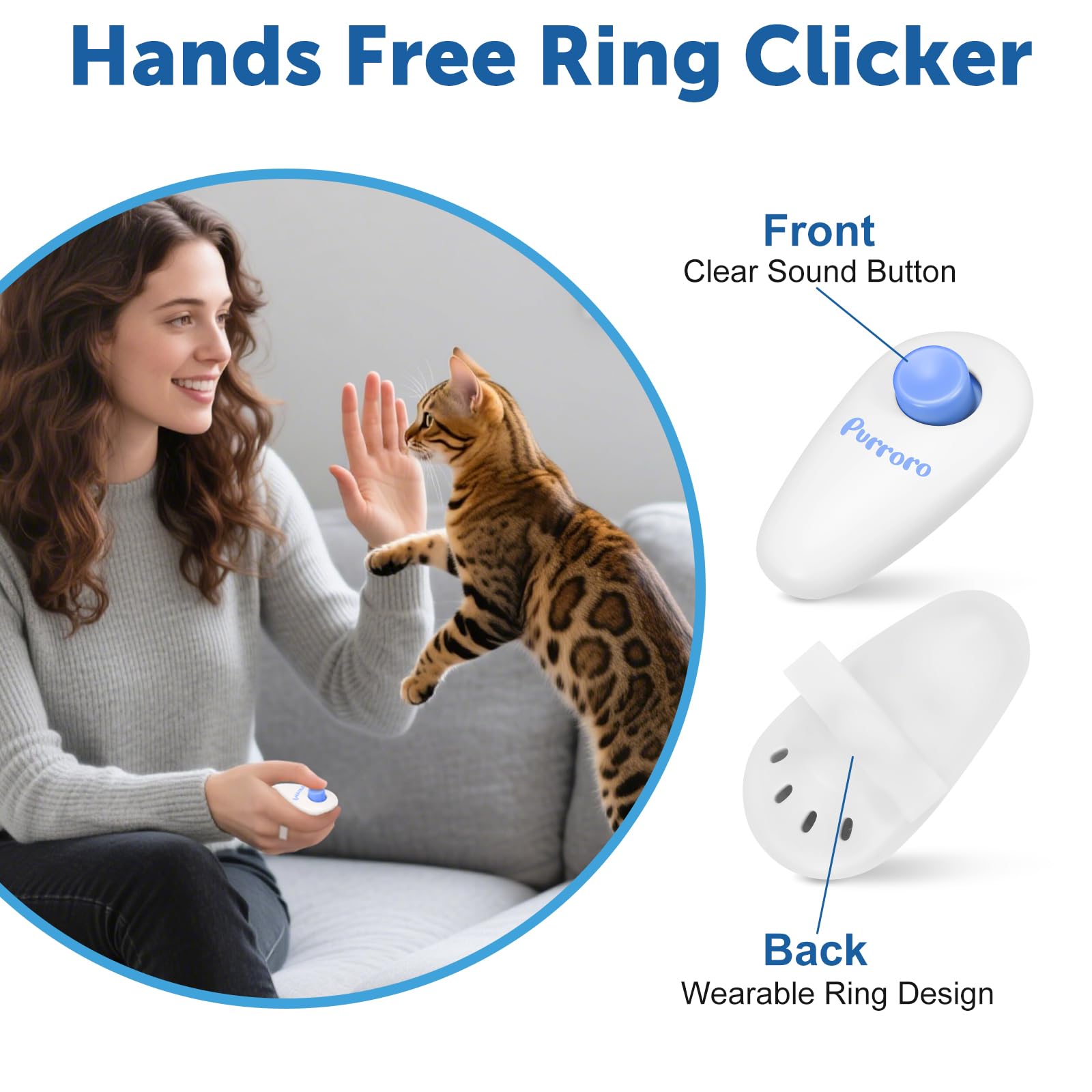 Cat Training Clicker Kit – Includes Finger Clicker and Target Stick – Perfect for Positive Reinforcement, Behavior & Obedience Training Indoors & Outdoors – Suitable for Dogs, Birds & Small Pets - image 4
