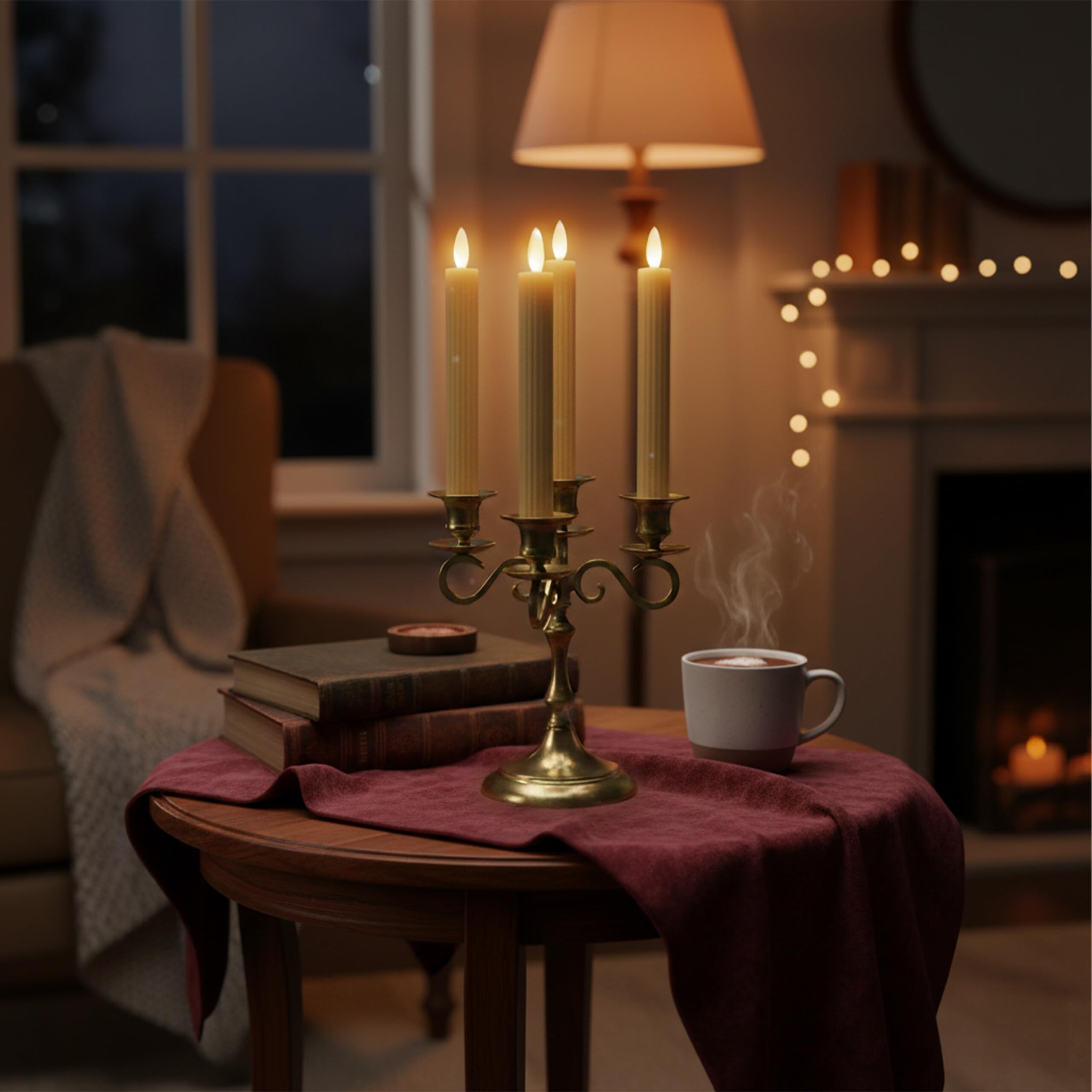 Relaxdays Candele LED a Stelo, Set da 6, HxD: 25 x 2 cm, Fiamma tremolante, in Cera Vera
