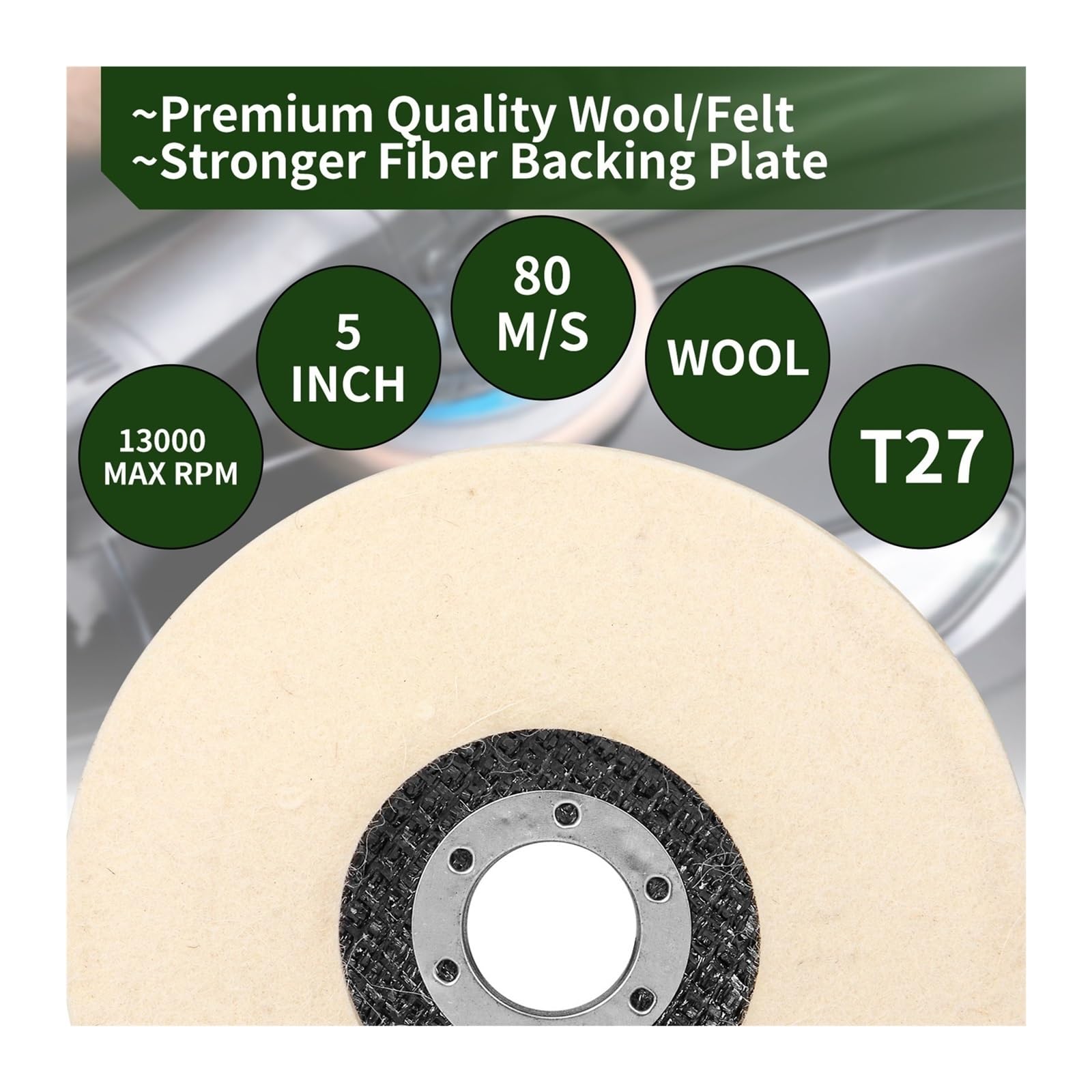 Polerująca tarcza szlifierki stołowej, 100/115/125 mm Wełniana tarcza polerska, do szlifierki kątowej, filcowa metalu, marmuru, szkła i ceramiki(10pcs,115mm)