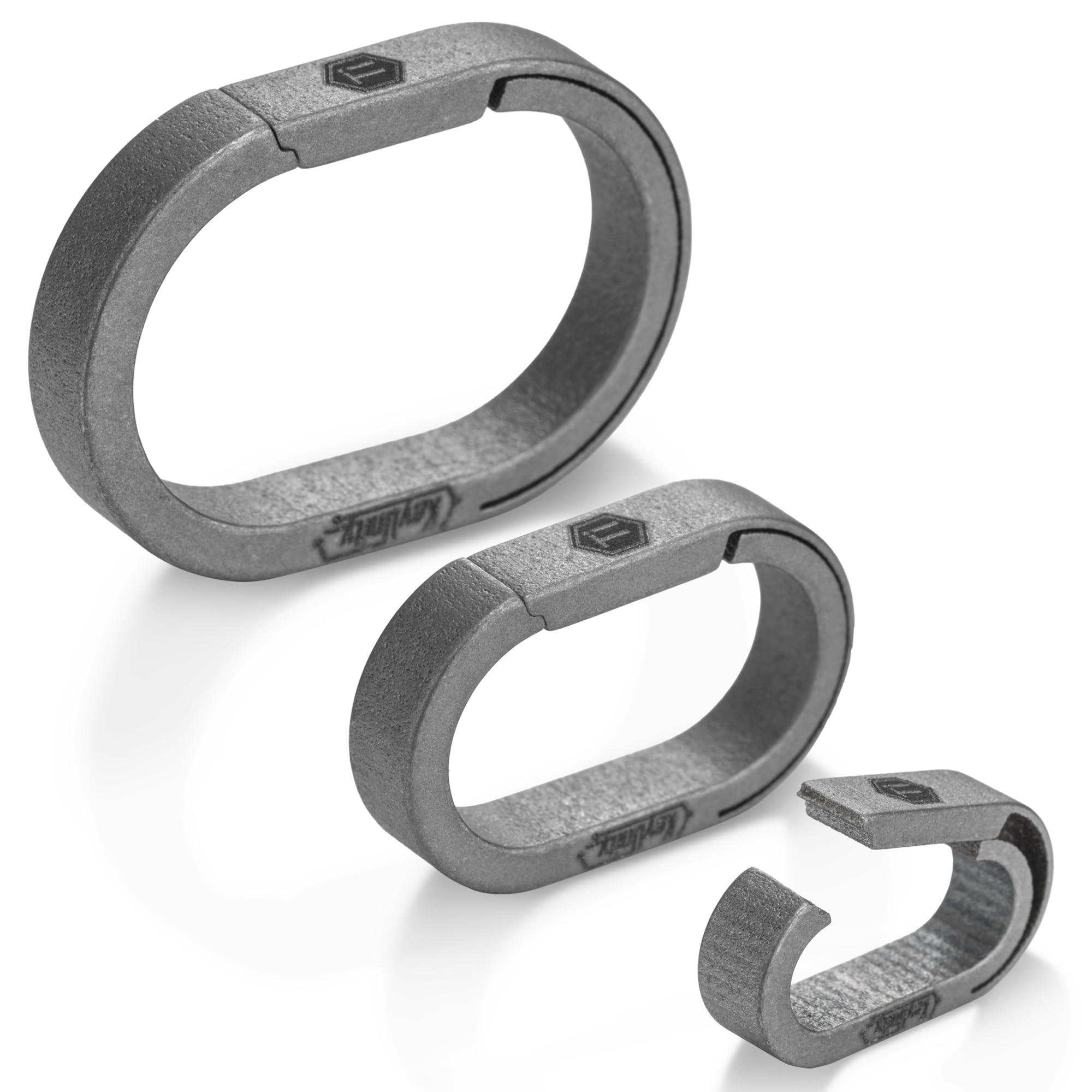 KeyUnity Titanium Key Ring Carabiner for Connecting Mini Hook Quick Release Connector S/M/L Size Silver