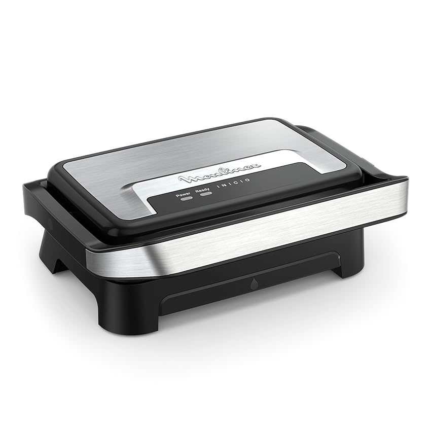Moulinex Inicio Compact, Grill per Panini & Grill, Piastre per la Cottura Antiaderenti, Facile da Pulire, Facile da Riporre, GI270D10