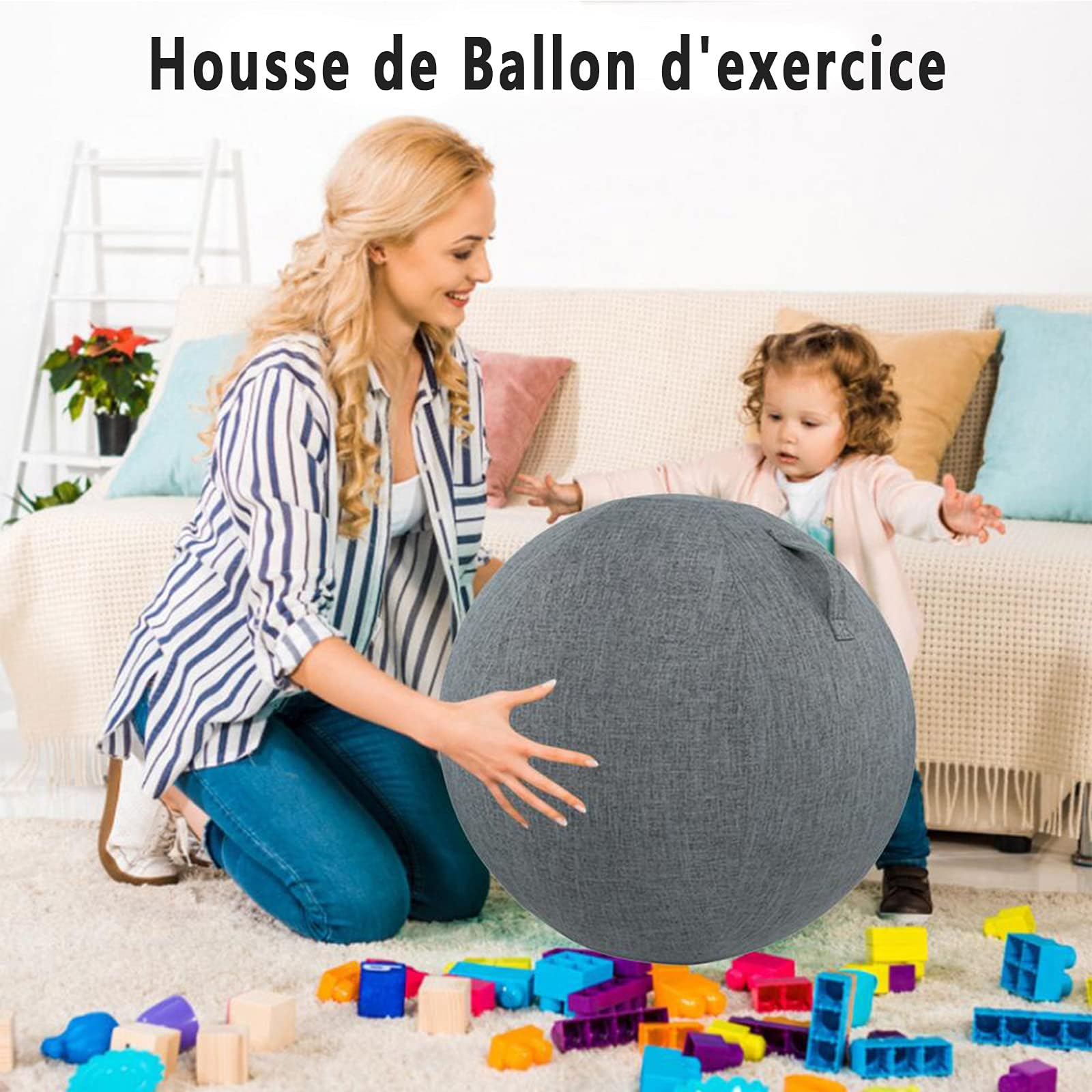 Pelota De Ejercicio Antiexplosión Pelota para Sentarse Autónoma De Primera Calidad con Asa Pelota Suiza De Calidad para Gimnasio para Fitness, Embarazo Y Parto