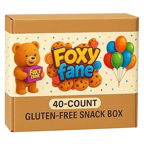 Foxy Fane Caja de aperitivos saludables sin gluten de 40 unidades – Paquete de regalo premium para vacaciones, Navidad y Año Nuevo lleno de papas