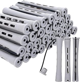 30PCS Perm Rods for Black Women,Perm Rollers, Small Perms Rods DIY Hair Tools, Used to Create Different Types of Hairstyles at Home and Salon, Such as Curly and Wavy Hair, Gray