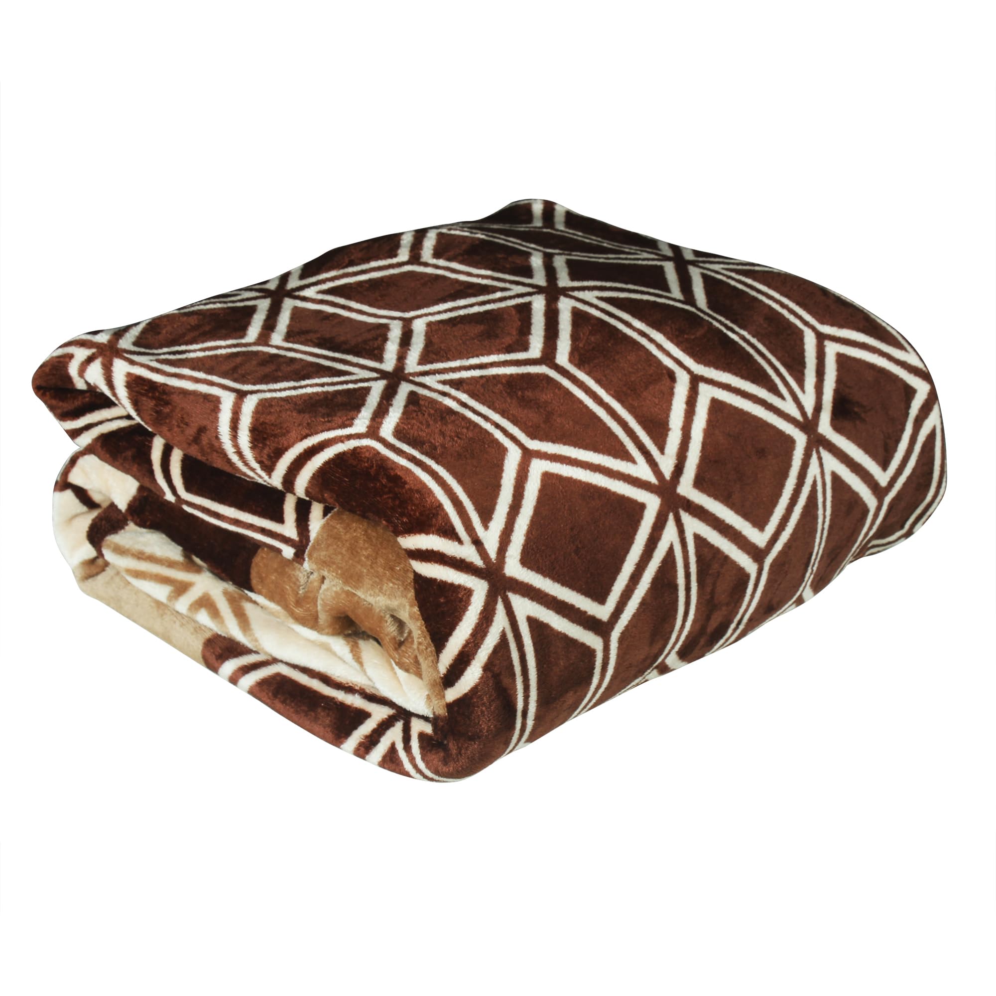 Story@Home Polyester Premium Plush Summer Single Bed Dohar/Ac Blanket | 300 GSM Reversible Lightweight Cozy Soft for Bed, Sofa, Couch, Travel & Camping | 160X220 Cm - Brown, Geometric-image-46
