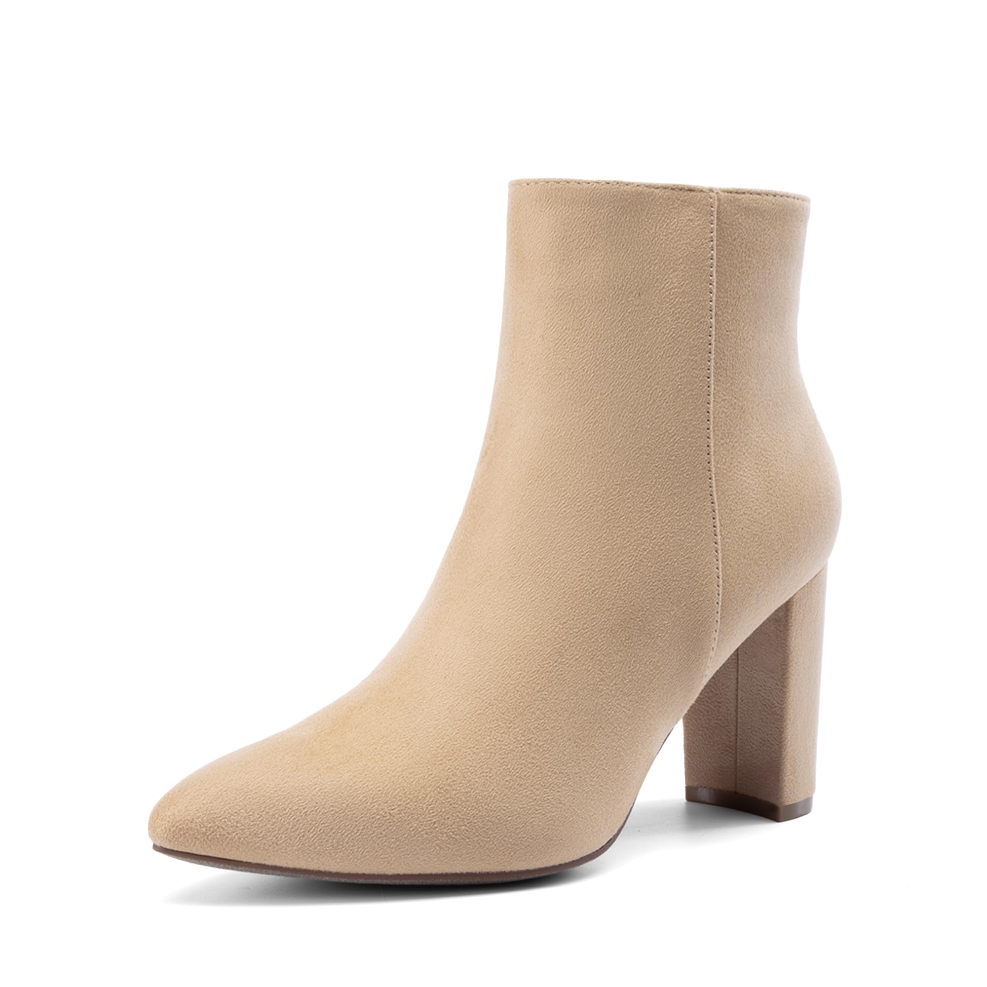 DREAM PAIRS Womens Chunky Heel Ankle Booties Pointed Toe Short Boots