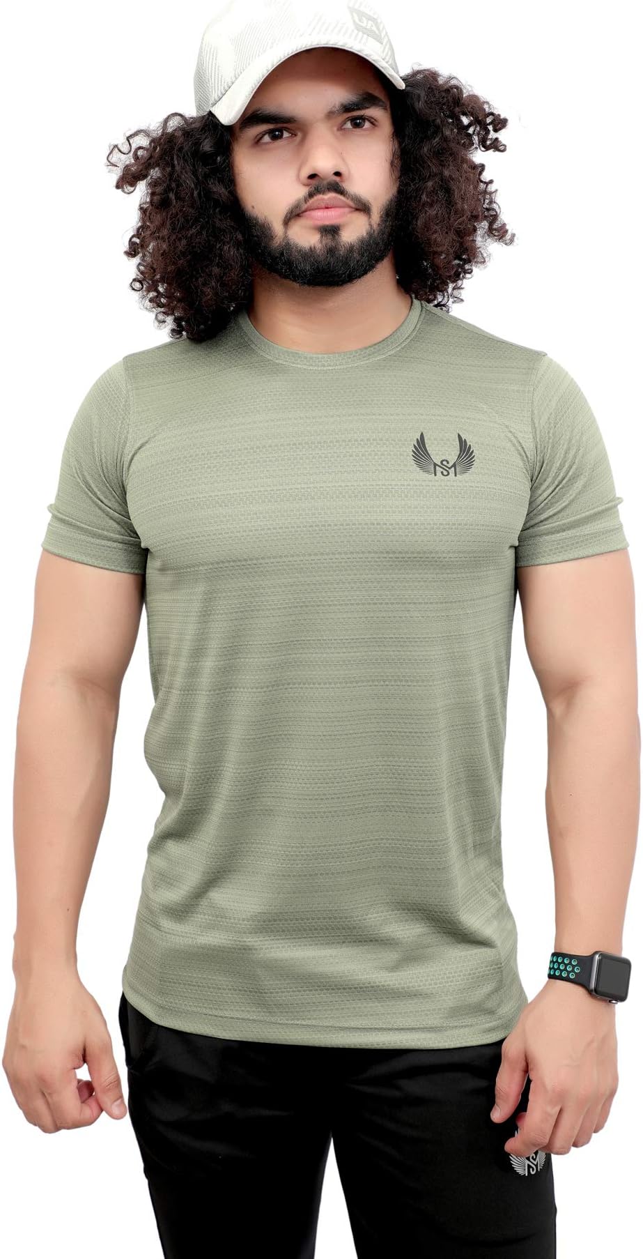 Moonssoil Men Stretchable Gym and Sports Wear T-Shirt | Body fit Skinny T-Shirt for Gymming and Sports (Olive Green)
