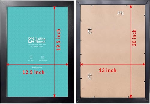 Vista 668 de LaVie Home - Portarretratos de 18 x 24 pulgadas, fotos de 16 x 20 pulgadas con paspartú, de 18 x 24 pulgadas sin paspartú, plexiglás pulido, Negro