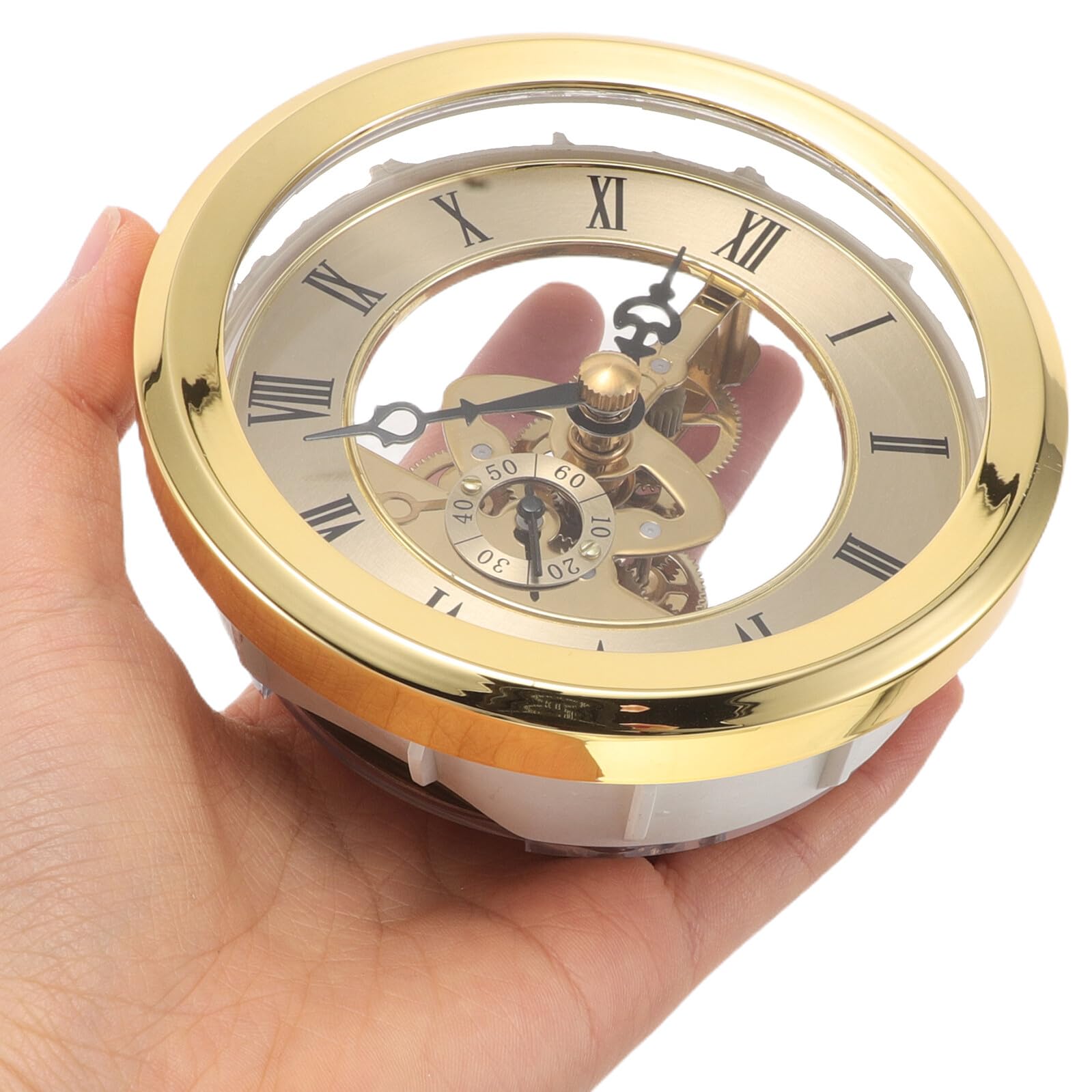 Uhrwerk Transparent mit Metallzahnrädern 103mm Durchmesser Quarz Ersatzteil für Wanduhr Selbstgemacht Uhrwerk mit Stabilem Einbau für Uhrenreparatur