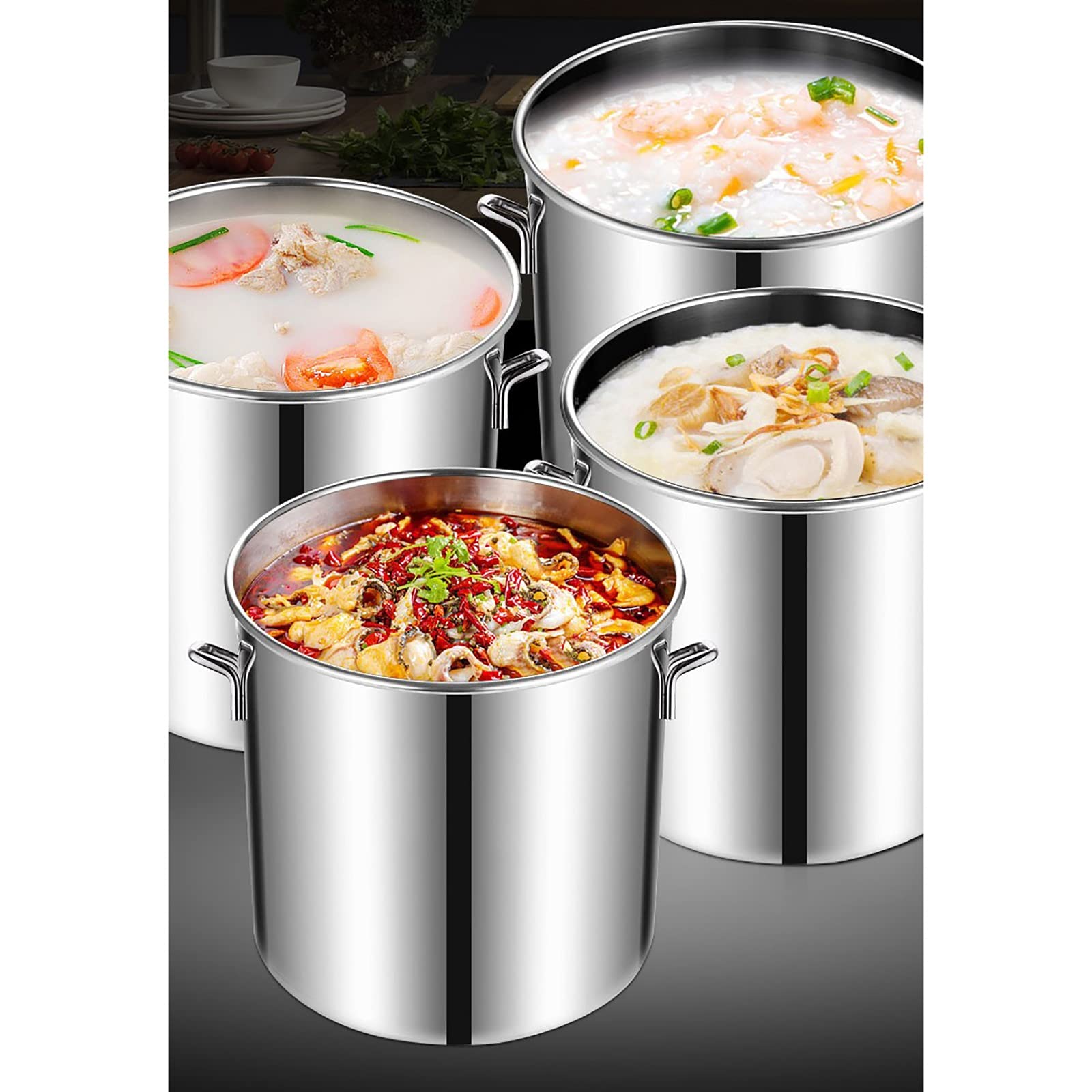 Olla Pesada De Acero Inoxidable con Tapa, Olla De Acero Inoxidable, Olla para Preparar Cerveza Casera (Tamaño: 30 X 20 Cm (13 L))