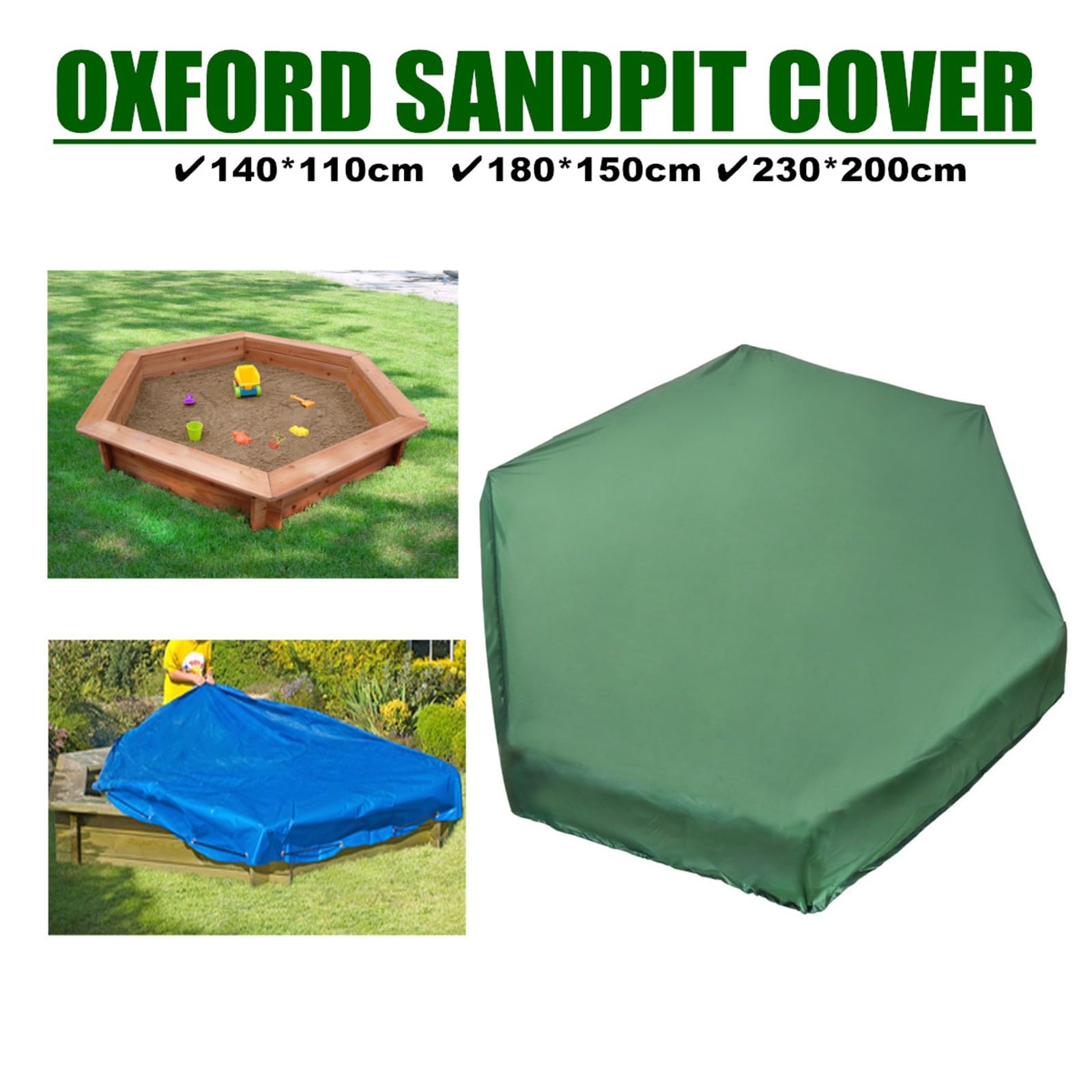 Hexagonal Sandbox Cover/Pool Cover for Outdoor Garden Sand Box Outdoor Pool Protection Above-Ground Pool Cover (71x59inch/180x150cm)