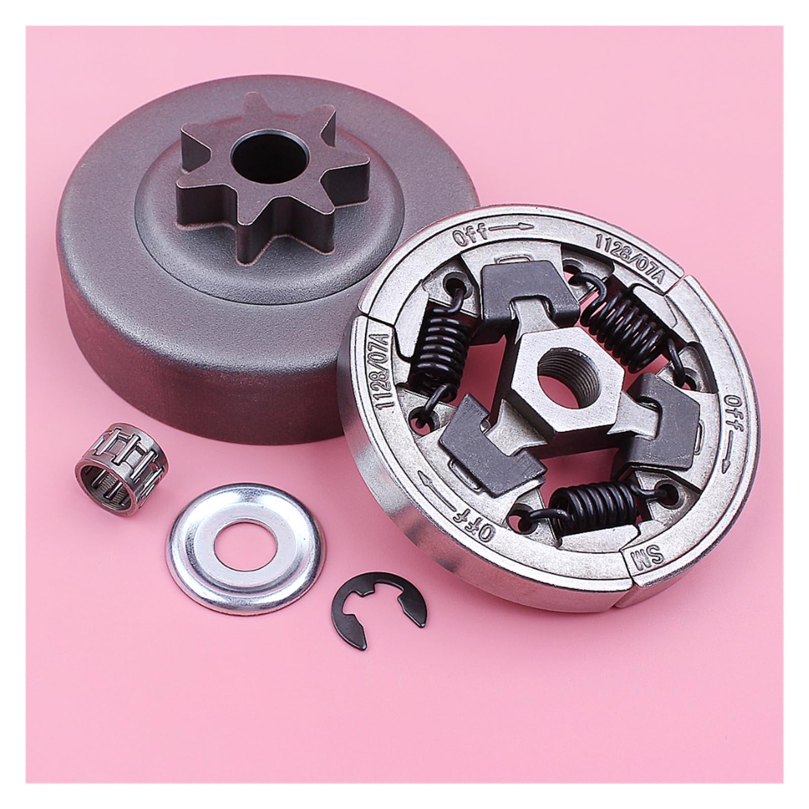 Kit de arandela de cojinete de Aguja de Tambor de Embrague de 7 Dientes de 3/8 for Stihl 036 MS360 MS 360 Repuesto de Motosierra