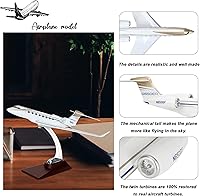 Vista 5 de 11.81" Gulfstream Jet Model 650, Private Jet Model Plane 1:100-Scale Alloy Resin Airplane Models with Stand and Box for Decoration Collection or