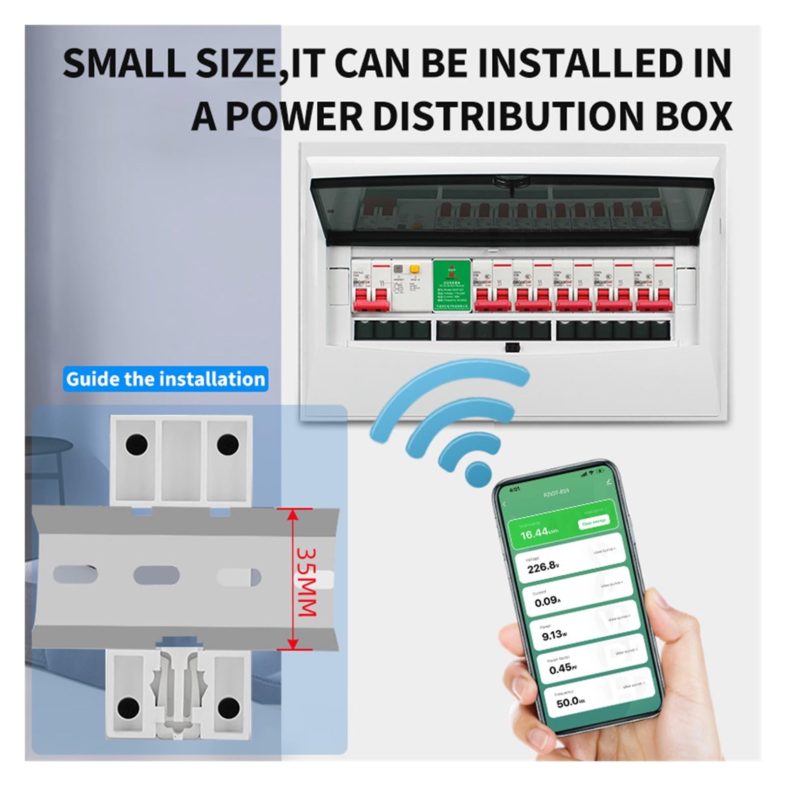 Monitoraggio Dell'Energia del Contatore Intelligen DIN Rail WiFi Bluetooth Energy Power Meter Consumo Elettrico Strumenti Wattmetro Kwh Amperometro Intelligente
