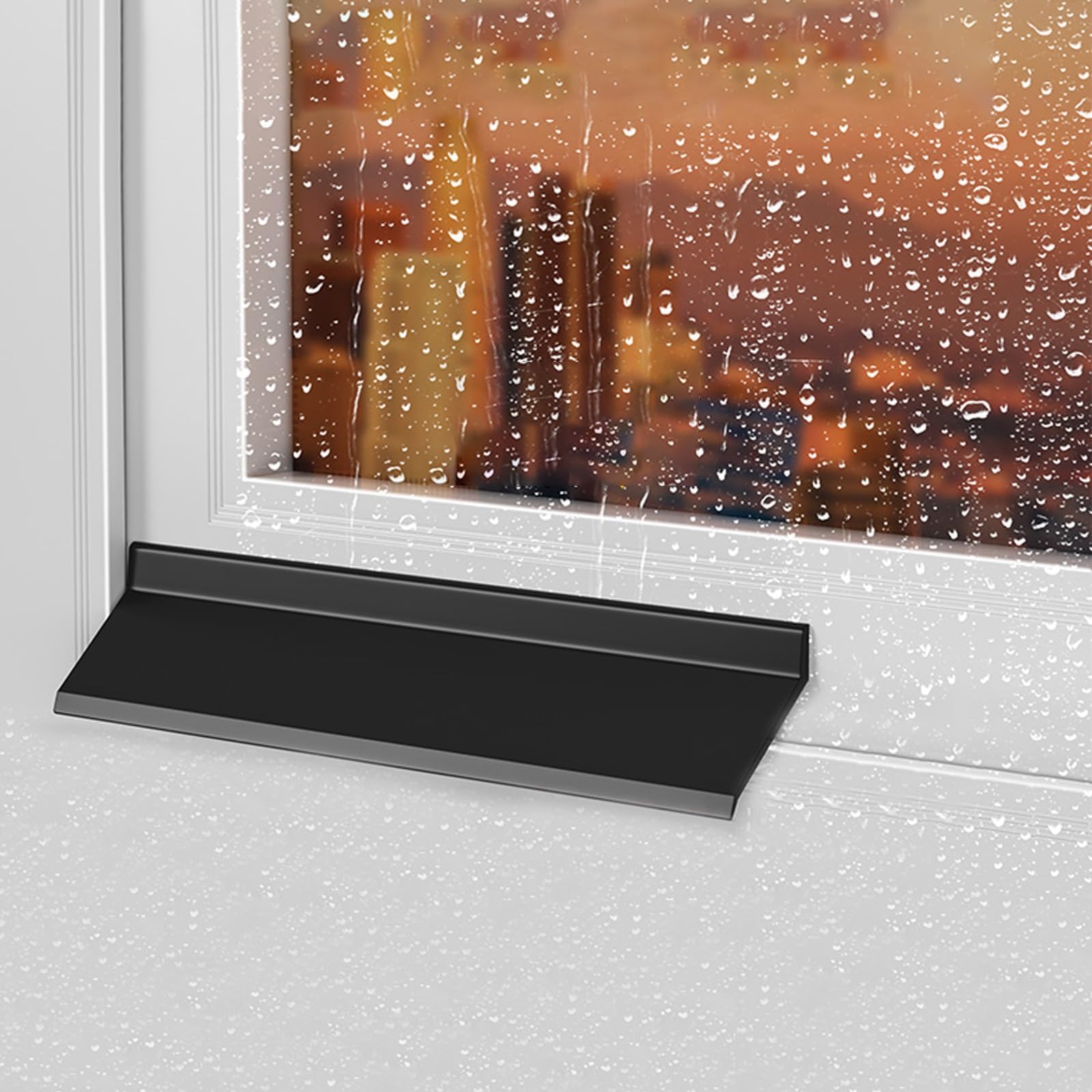 Estdkmnos 5.5Cm Window Outer Edge Rain Shield， Window Sill Barrier Rubber Rain Diverter Drip Edge Guard 4.5- X 2.5-5M(,(9.8Ft))