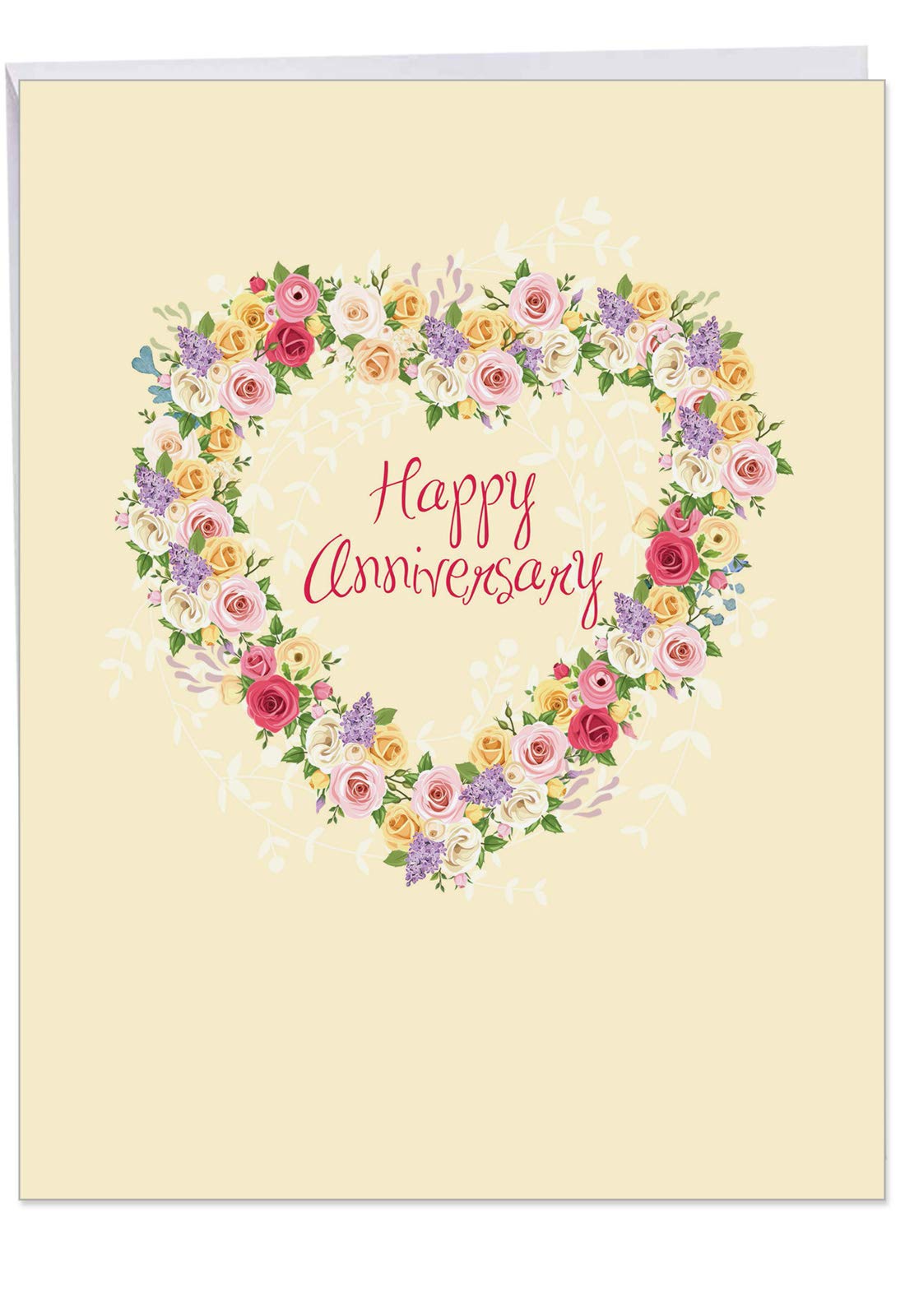Amazon Com The Best Card Company Jumbo Anniversary Greeting Card 8 5 X 11 Inch Love Romantic Card For Wife Husband Heartfelt Thanks J6578aang Office Products
