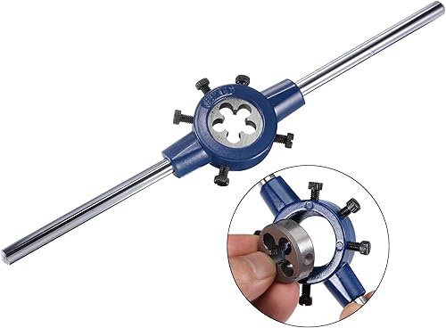 Vista 5 de uxcell 5/8-24 UNEF Juego de llaves y troqueles con llave redonda de 1.496 in, llave de rosca de máquina de acero de alta velocidad y herramienta