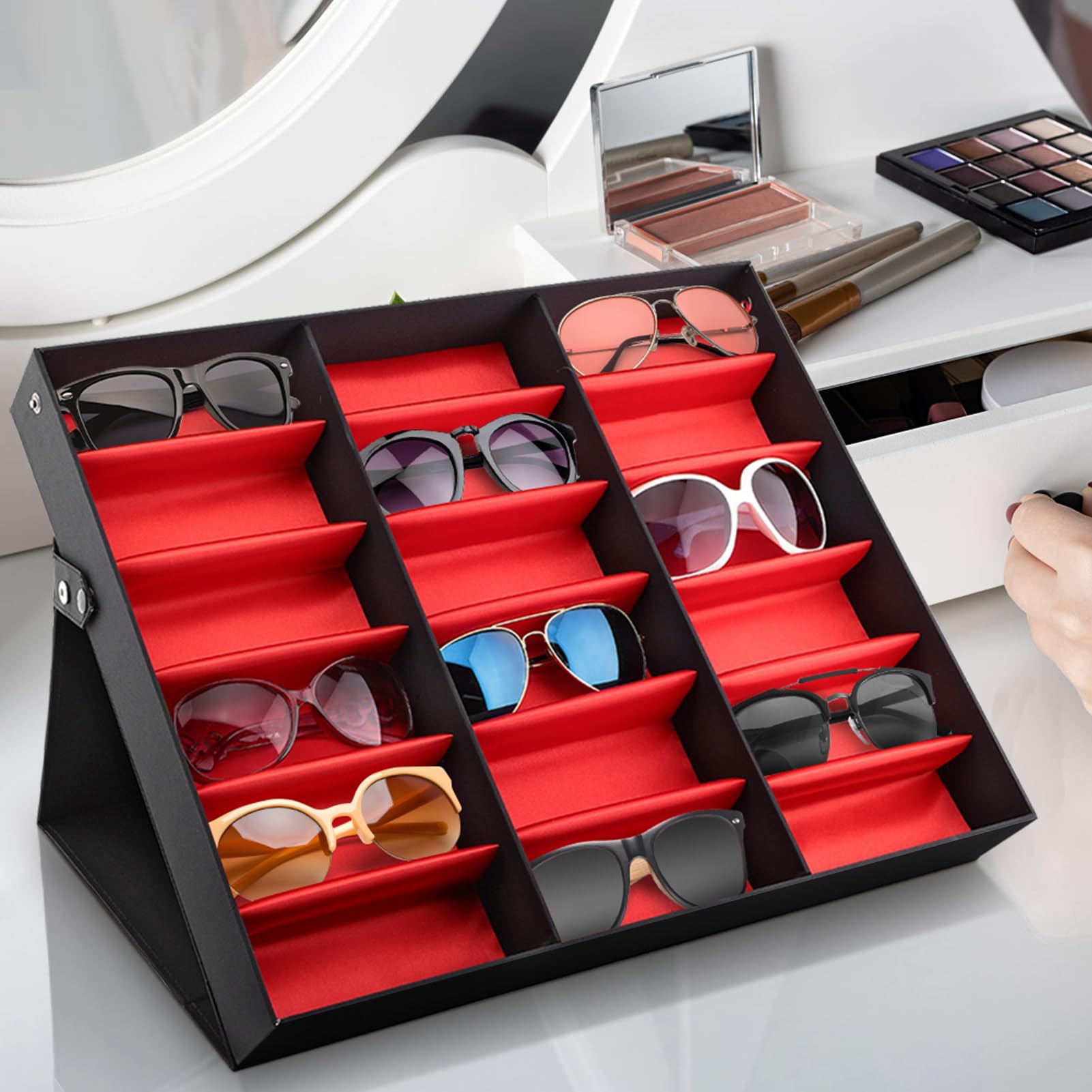 Présentoir pour montres et bijoux - Boîte porte-montres pour 18 montres et lunettes
