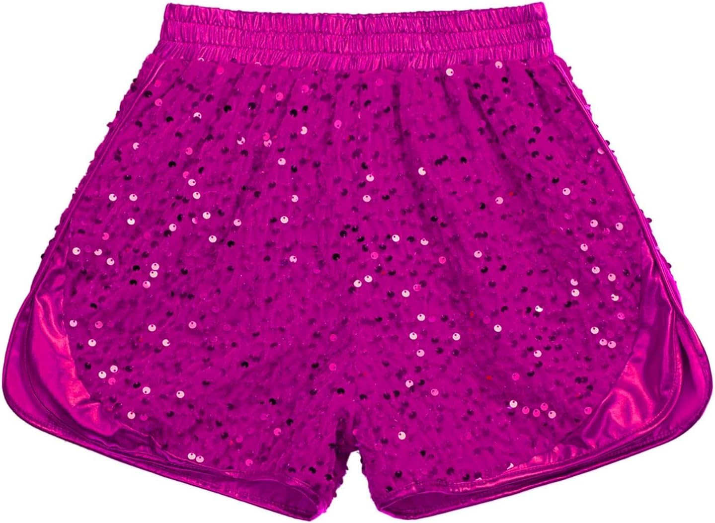 YiZYiF Kids Girls Velvet Dance Shorts Sparkling Sequins Elastic Waistband Sides Slit Sports Shorts Dancewear