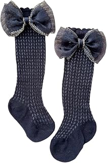 Kidofash Baby Girl Cotton Bow Socks | Soft Breathable Anti-Slip Infant Toddler Long Socks | Cute Stylish Comfortable Daily... Price In India